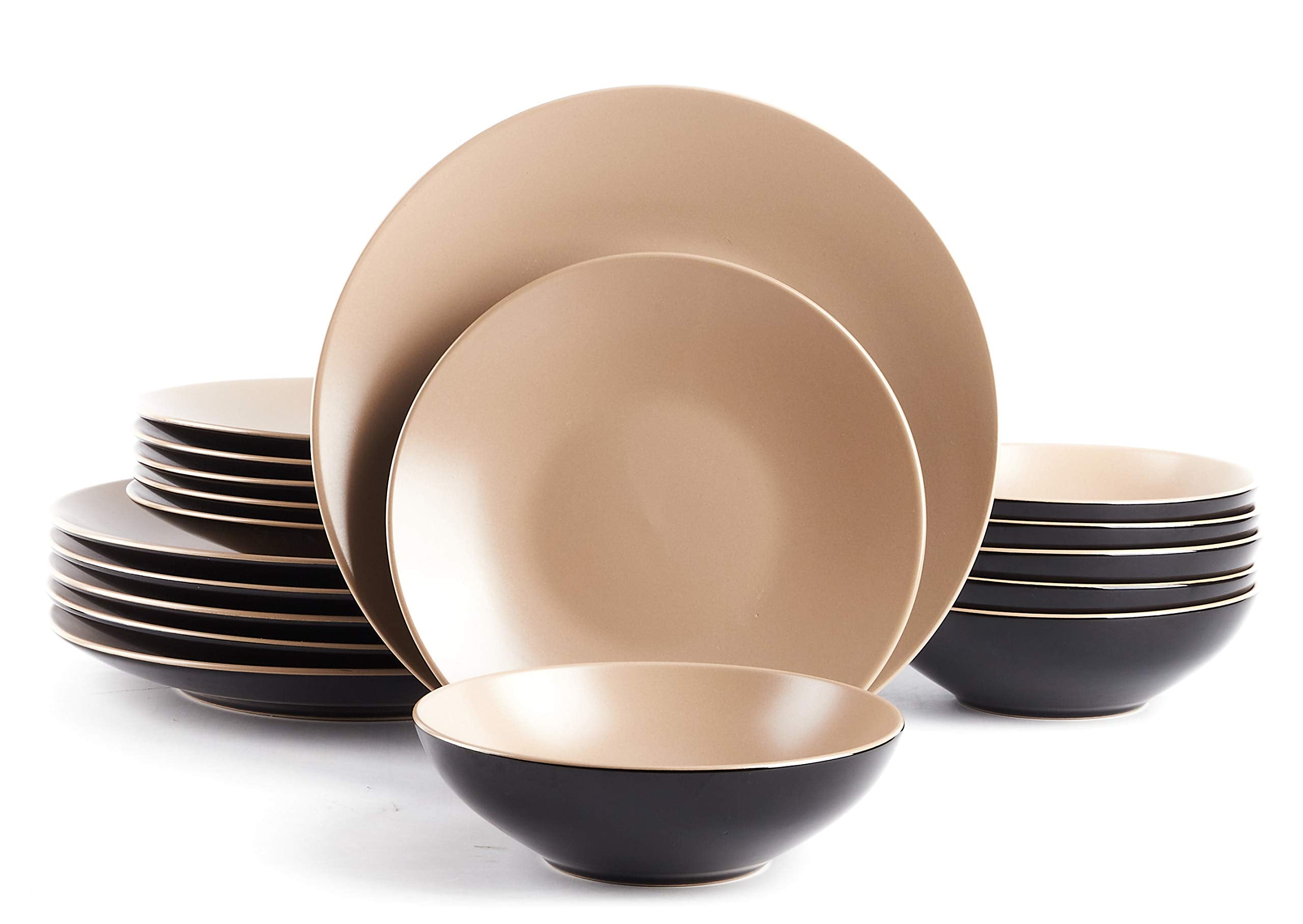 Stoneware Two-Tone Colors Life 12pc Dinner Set