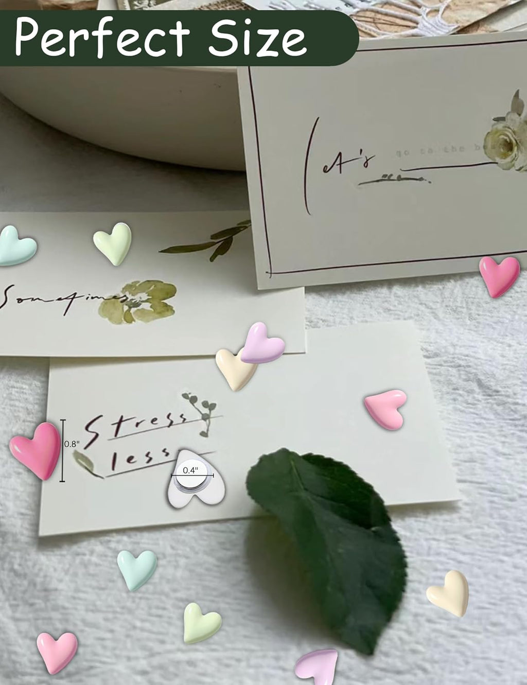 New 24PCS Fridge Magnets Cute Love Heart Refrigerator Magnets, Decorative Magnets