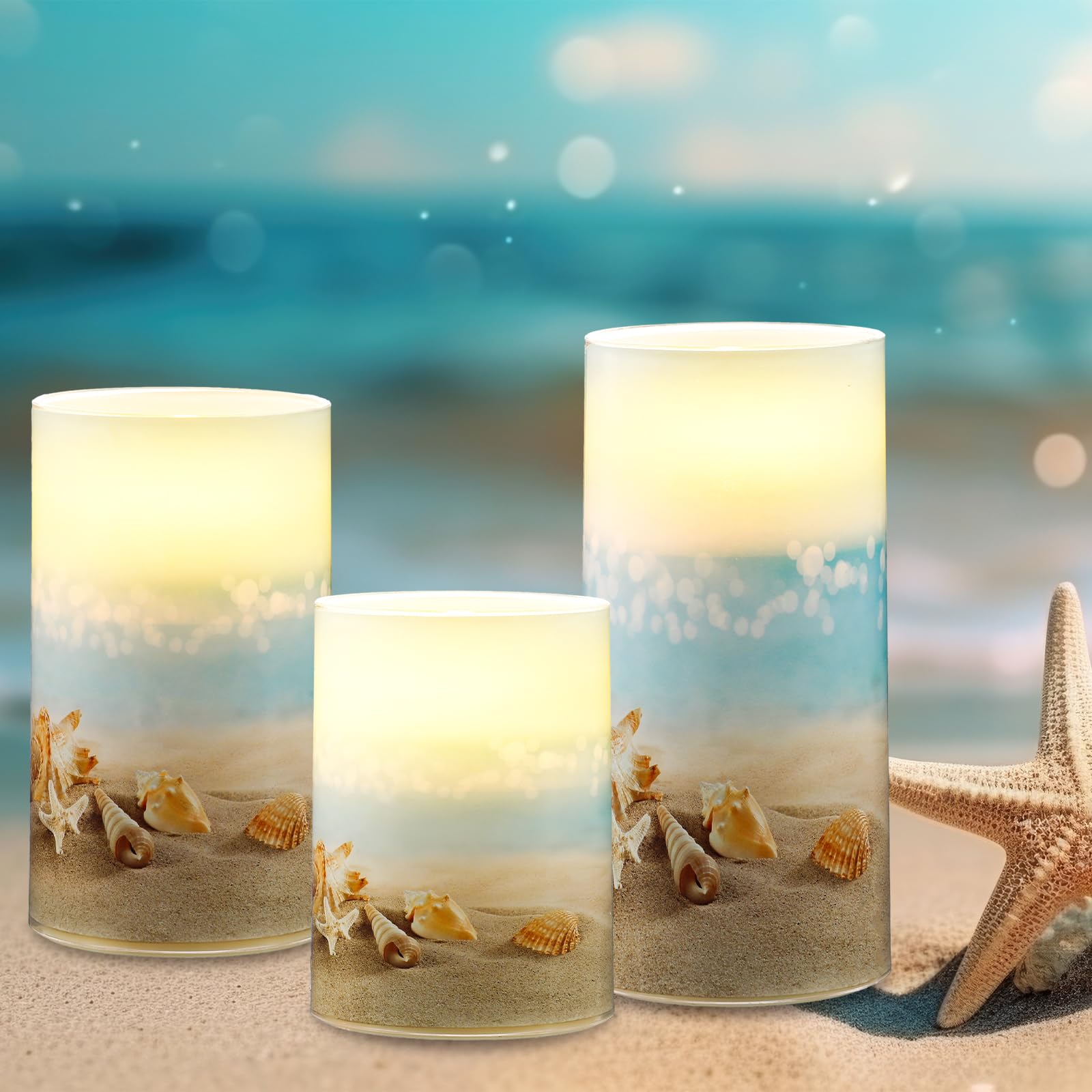 Coquette Flameless Candles LED Battery Pillar Candles Set Battery Operated with Remote