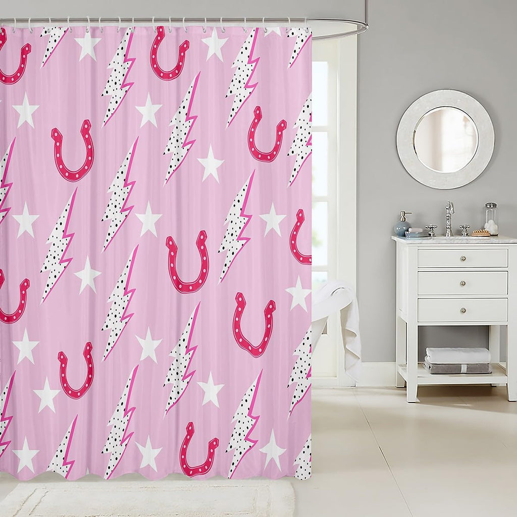 Cute Bathroom Curtains -  Waterproof Curtains, 12 Hooks Suits