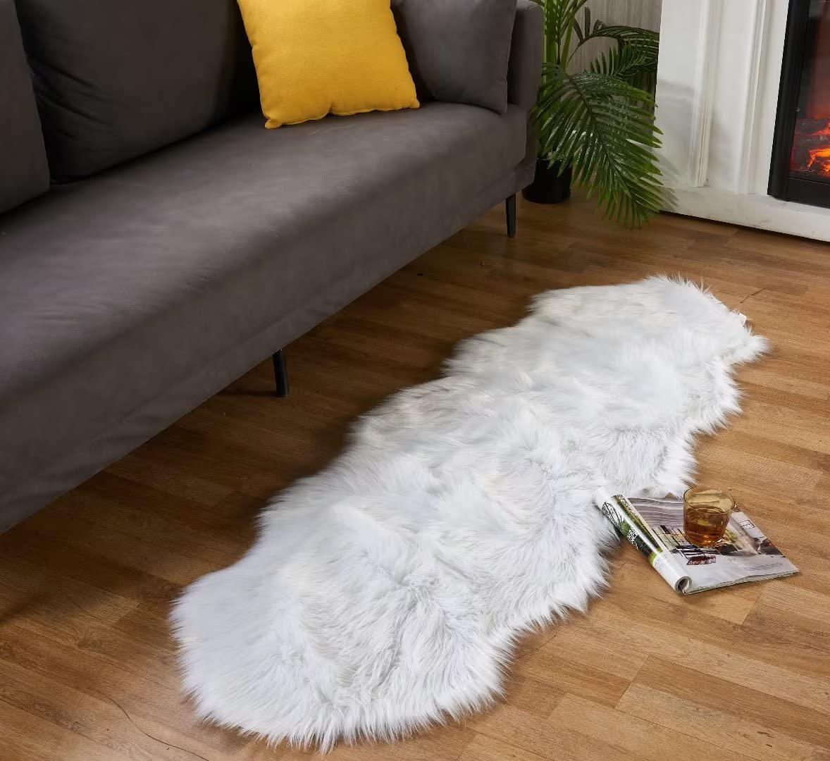 Ultra Soft Faux Fluffy/Fuzzy Shaggy Area Rug - Fur Chair Cover Seat Pad