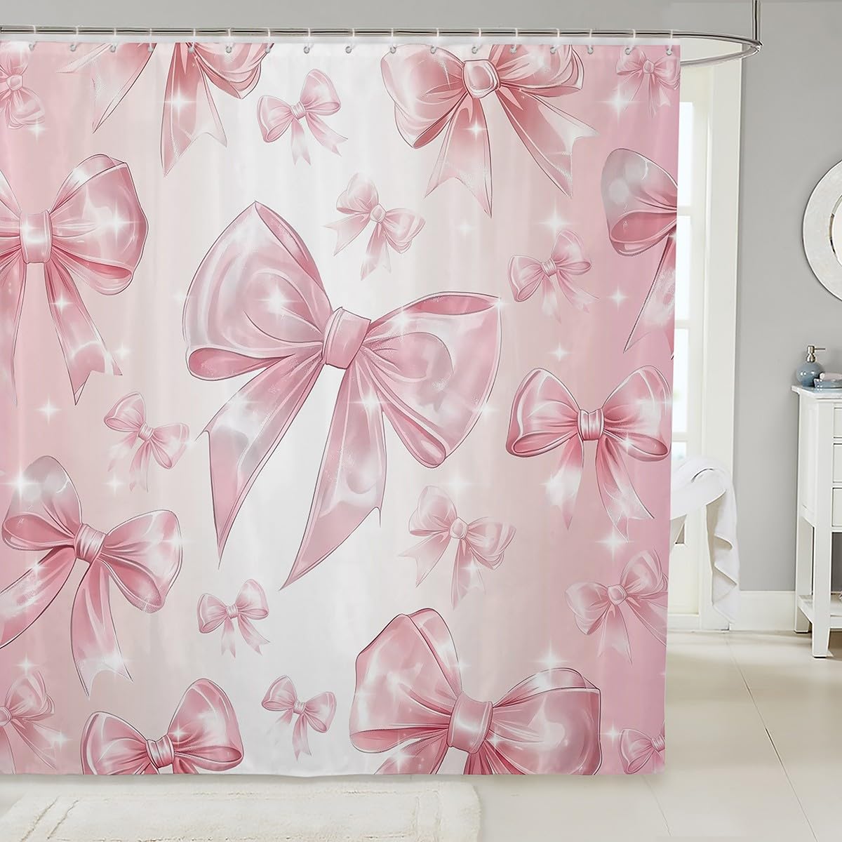Kawaii Ribbon Bow 72" Wx72 L Shower Curtain