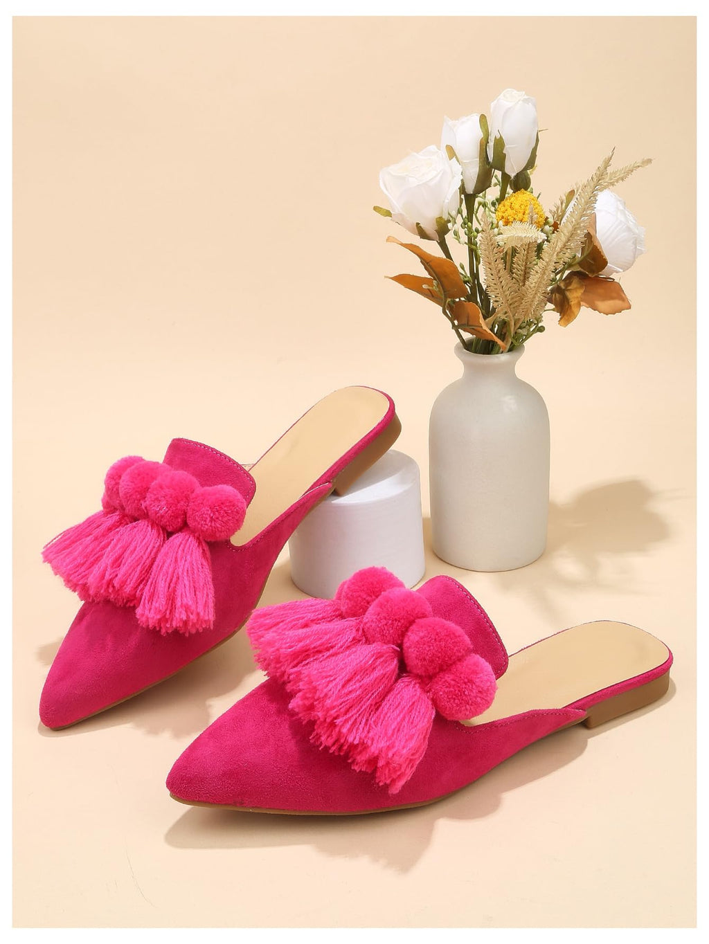 Women's Dress Shoes Slip On Flats Comfortable Pointed Toe Mules Dressy Casual Loafers Shoes