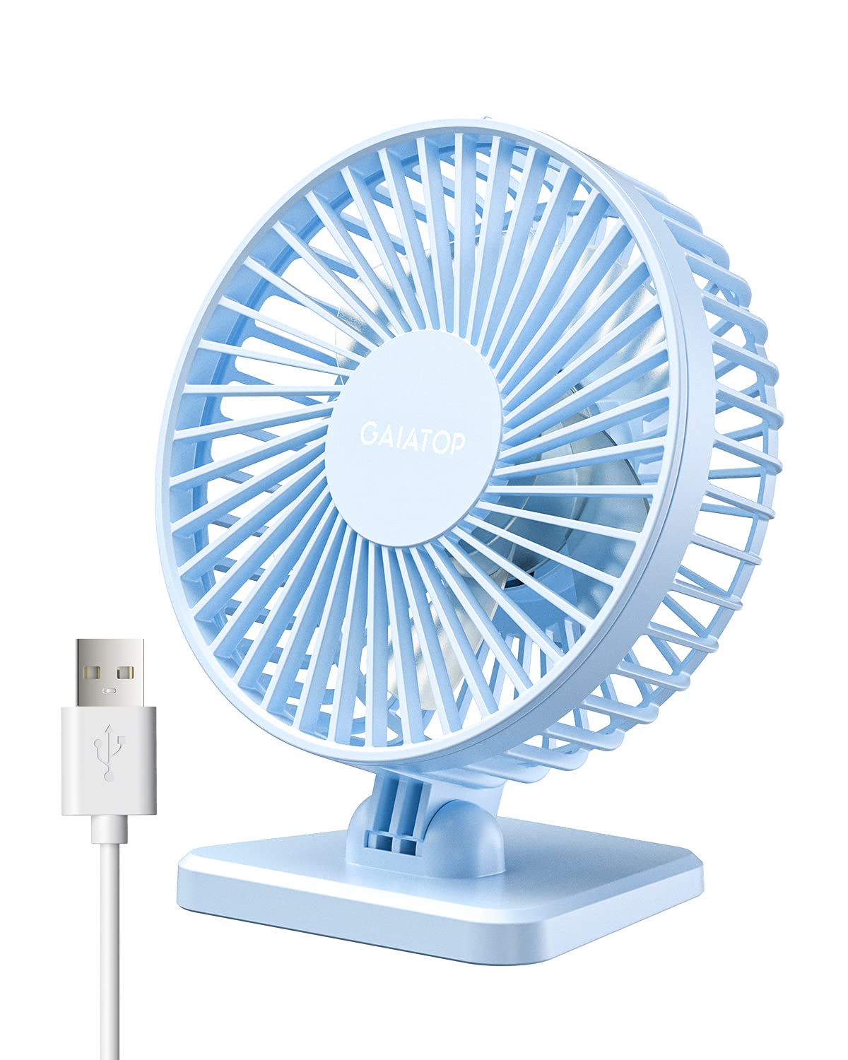 USB Desk Fan, Small But Powerful, Personal Portable Quiet 3 Speeds, Adjustable Mini Table Desktop fan for Cooling