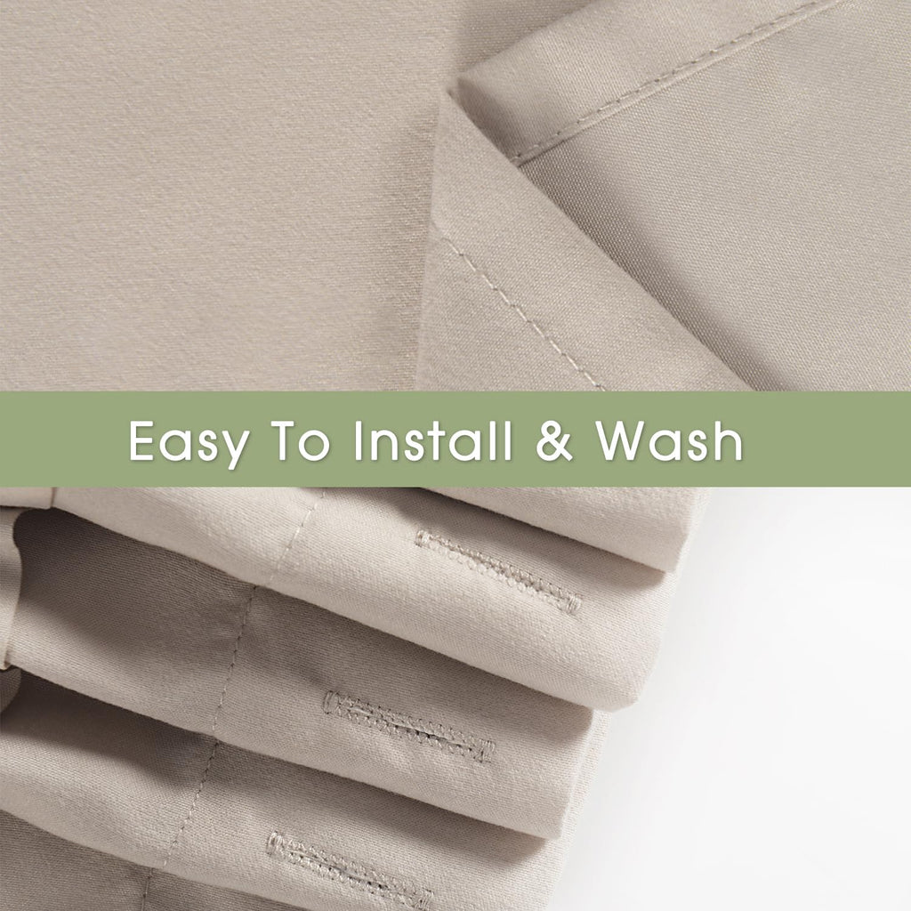 Ruched Ruffled Shower Curtain 72" W x 72" H, Microfiber Rustic Decorative Bath Curtain Boho Décor