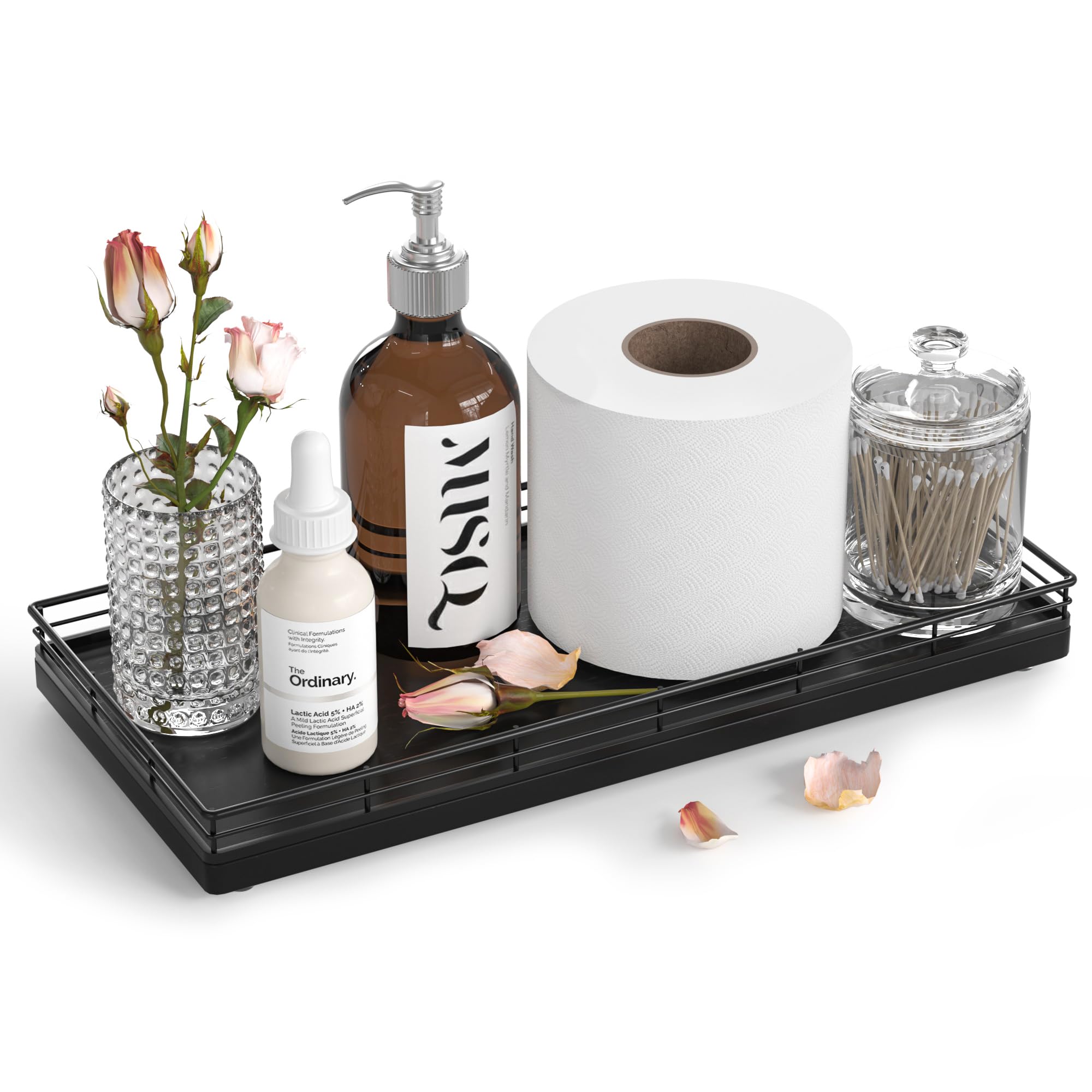 Vanity Tray for Jewelry Candle Makeup Perfume Holder Toilet Tank Tray Soap Cologne Organizer