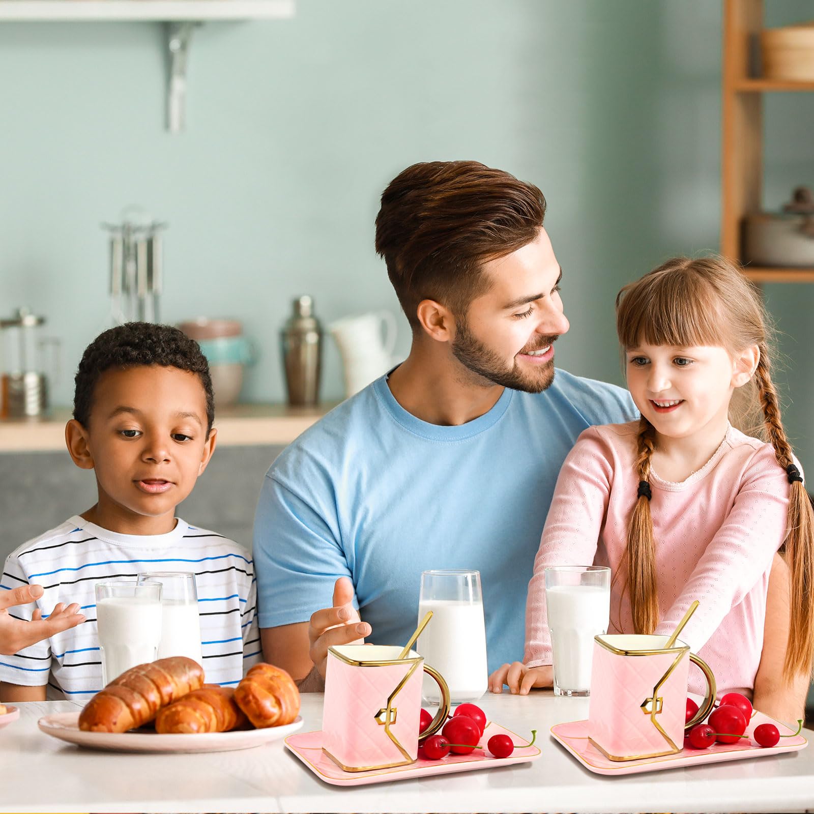 Set Coffee Mug Elegant Handbag Shaped Cup Modern Ceramic Purse Mug with Spoon and Saucer, 10oz Cute Creative Tea Cup