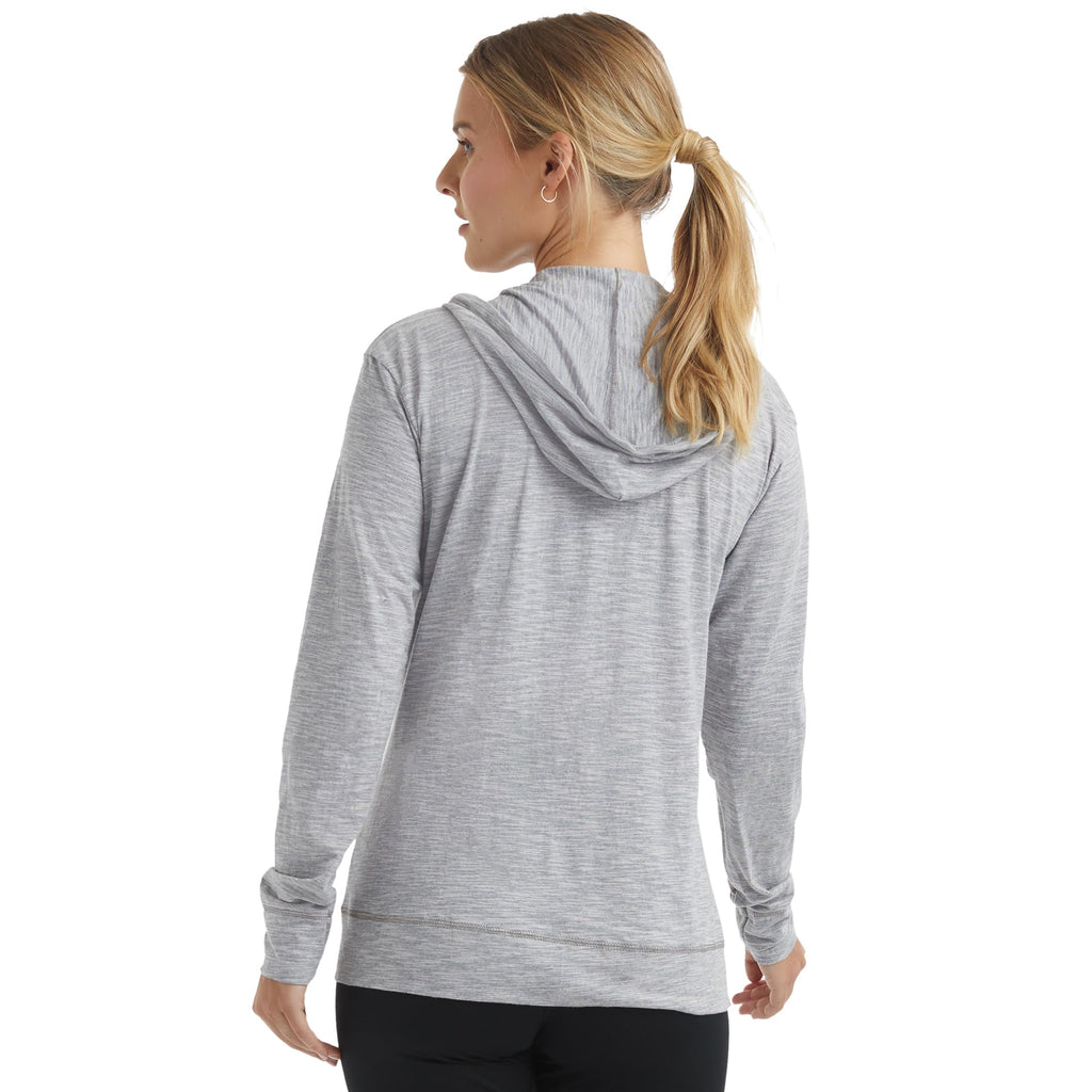 Women's Slub Knit Full-Zip Hoodie, Textured Cotton Zip-Up T-Shirt Hoodie