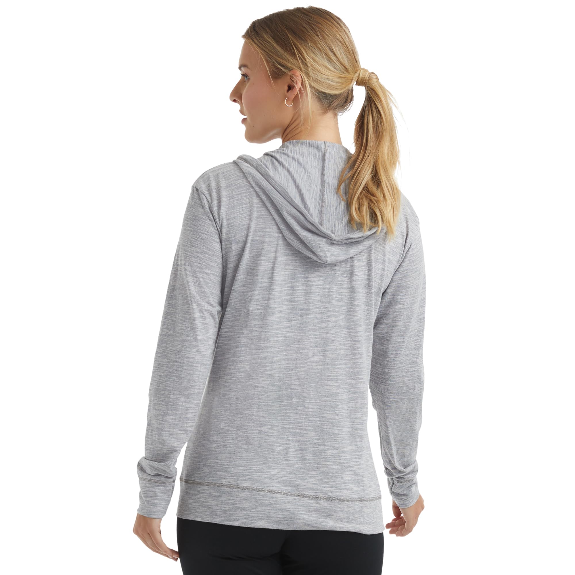 Women's Slub Knit Full-Zip Hoodie, Textured Cotton Zip-Up T-Shirt Hoodie