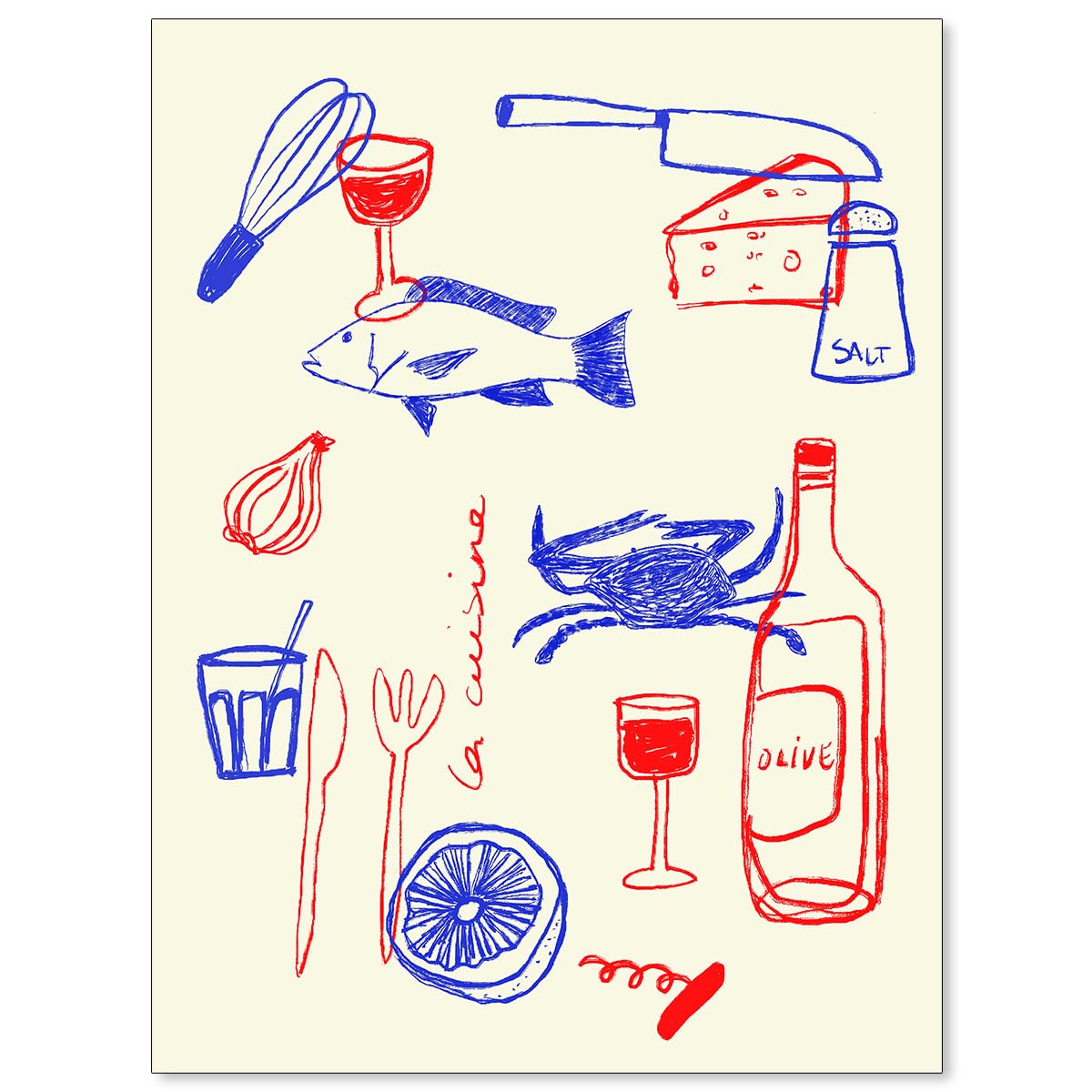 Modern Italian Kitchen Colorful Wall Art