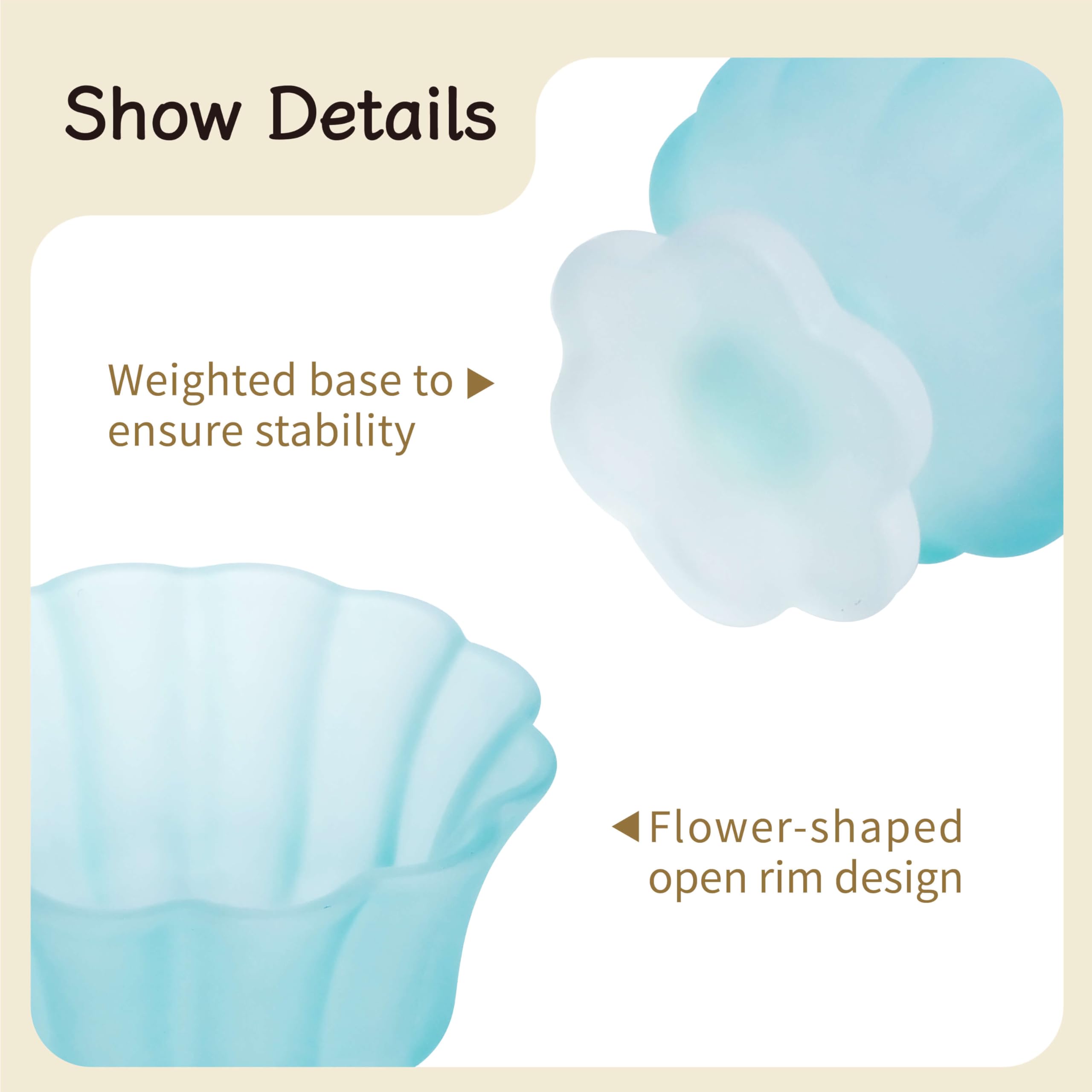 Matte Gradient Finish Glass Dessert Bowl with Heavy Base, 240ml (8.1oz)