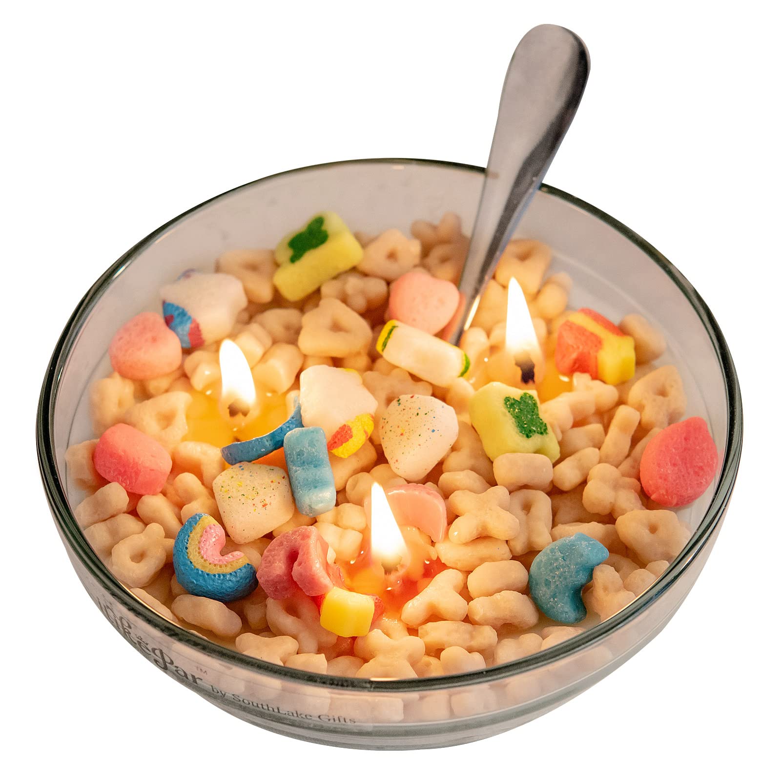 Cereal Bowl with Metal Spoon Scented Soy Candle