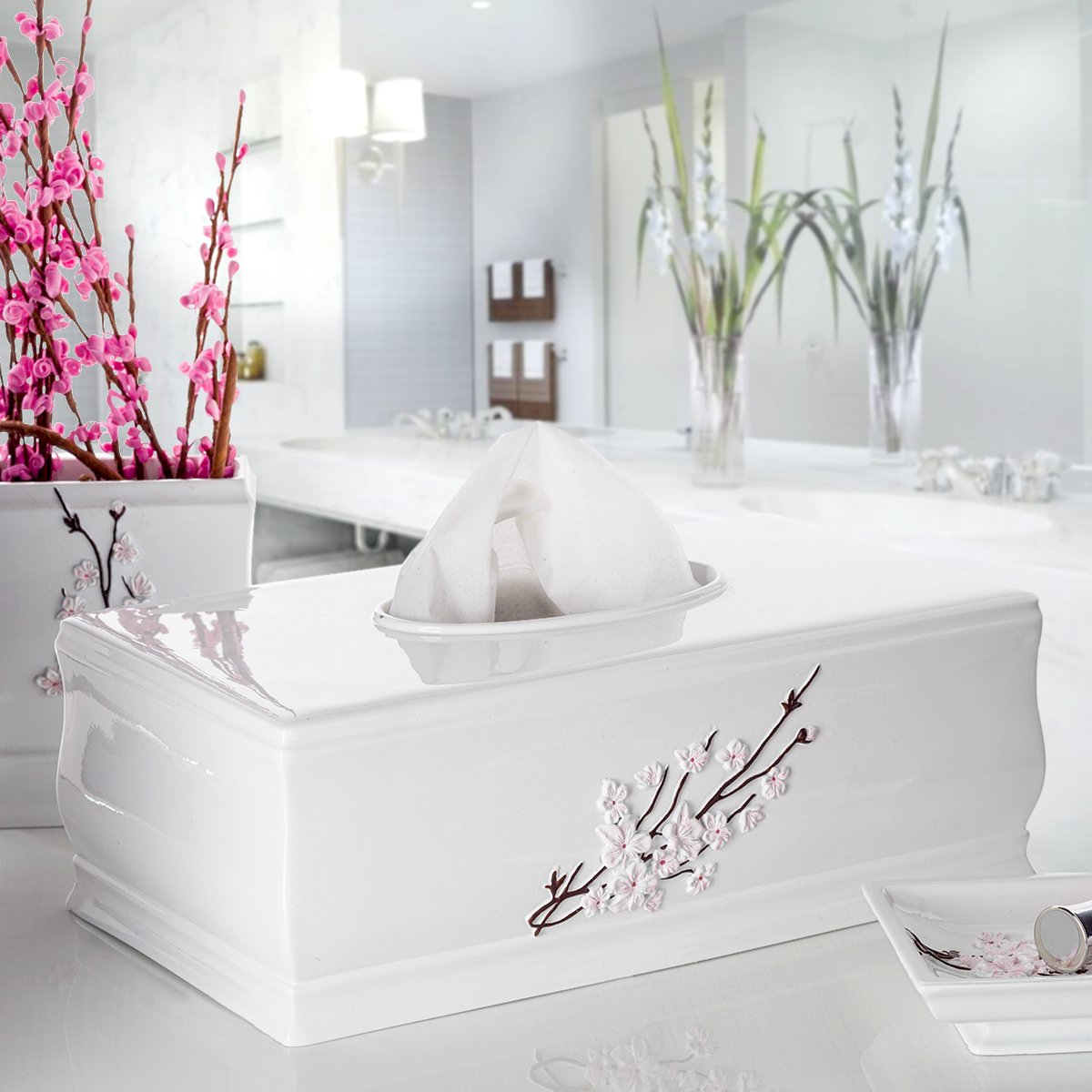 Modern Cherry Blossom Style Bathroom Accessories