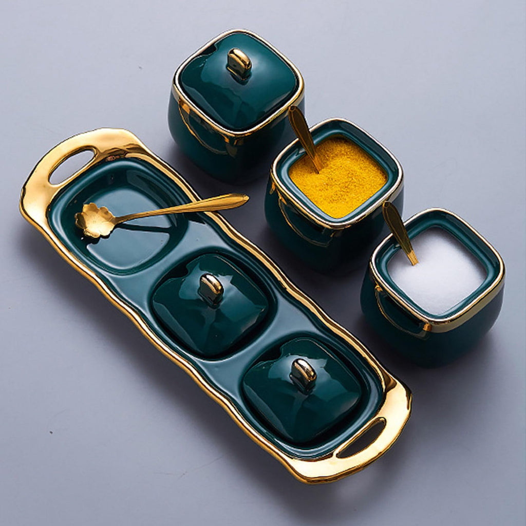 Sugar Bowl With Lid And Spoon, Sugar Pot Set Of 3