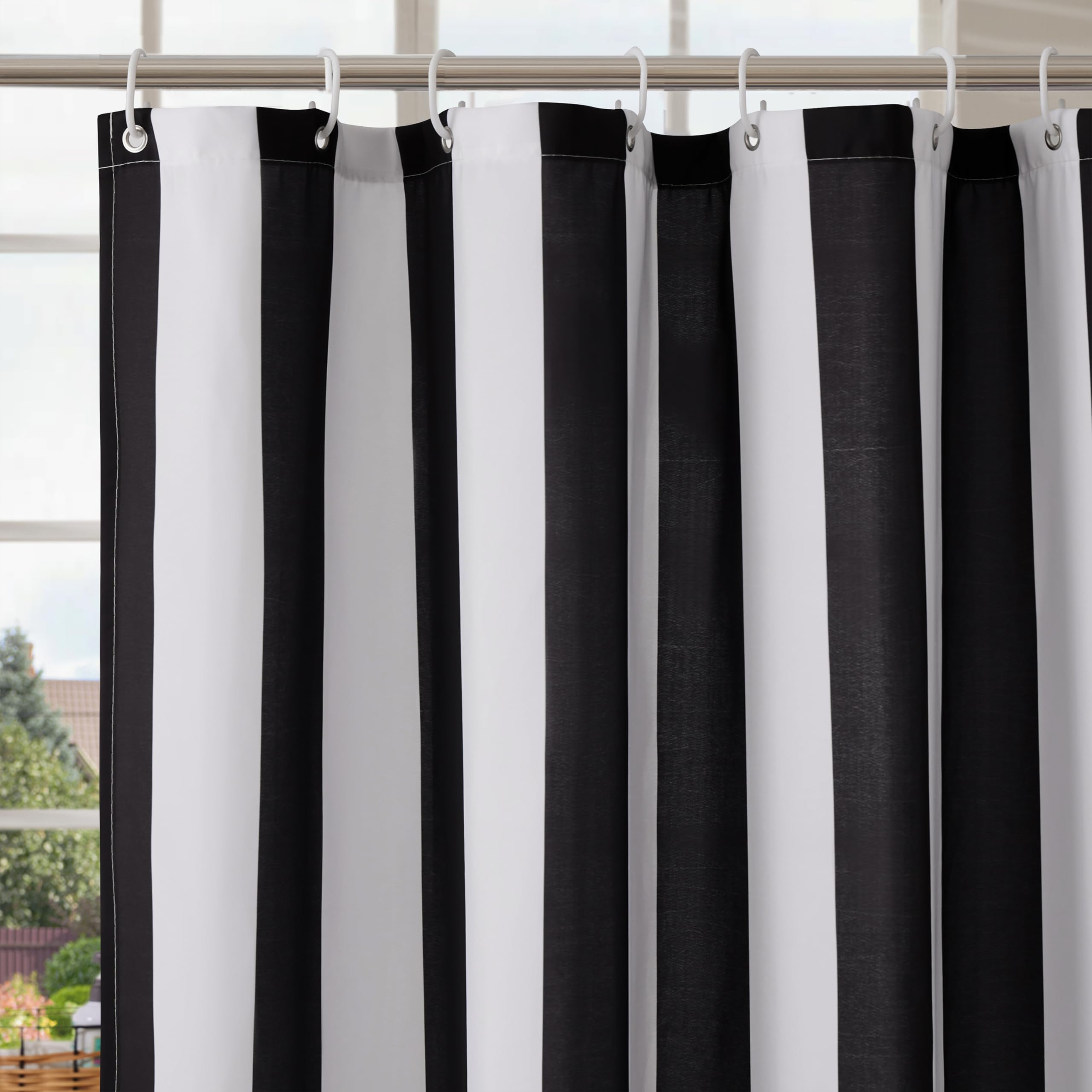 Pink Vertical Striped Shower Curtain, Cute Retro Vintage Stripe Bathroom Shower Curtain, Waterproof Polyester Fabric Modern Bath Curtain for Bathroom 72x72 Inches