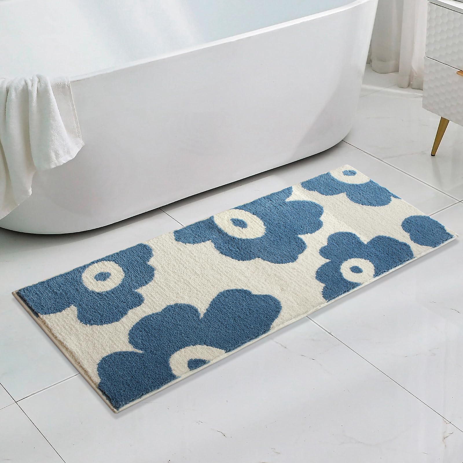 Cute Bath Mat for Bathroom Soft Super Absorbent Non Slip TPR Backing, Quick Drying, Machine Washable Bath