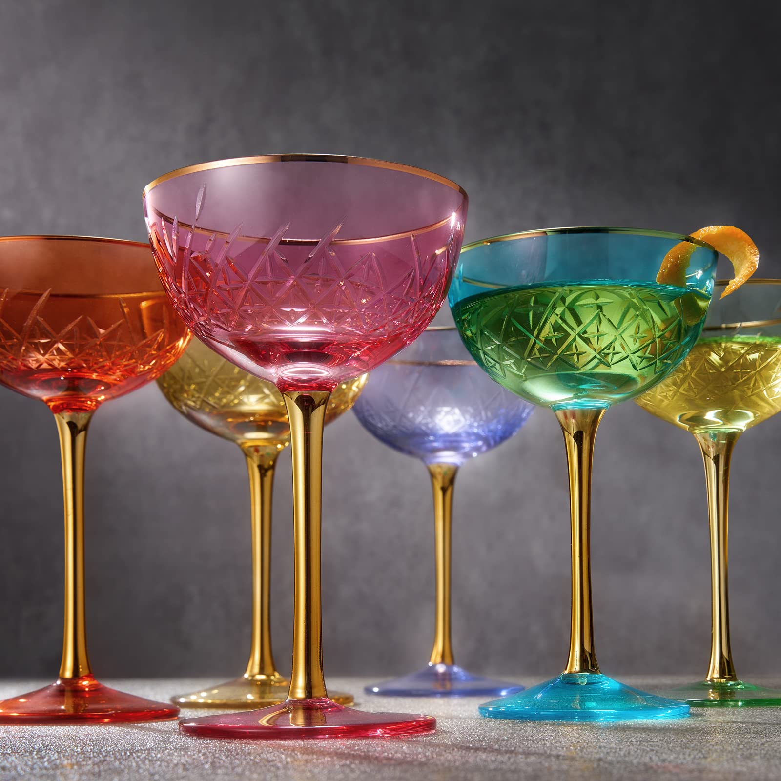 Vintage Art Deco Coupe for Champagne, Martini, Classic Cocktail Glassware