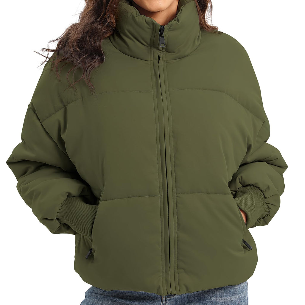 Women's Winter Baggy Zip Puffer jackets Short Down Jacket Coat