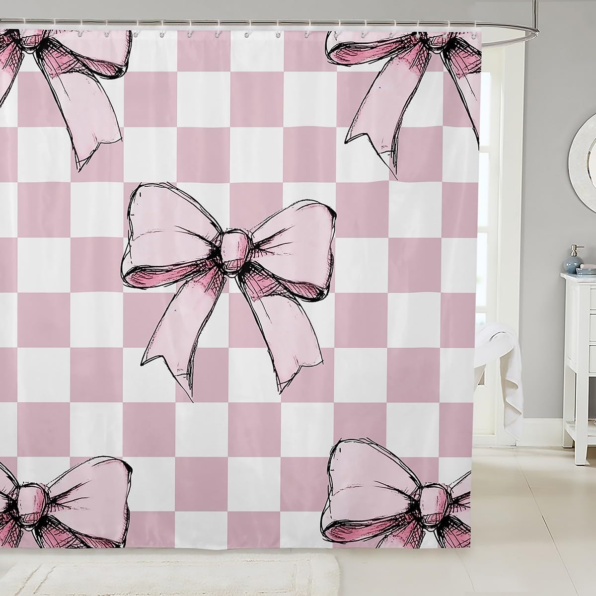 Kawaii Ribbon Bow 72" Wx72 L Shower Curtain