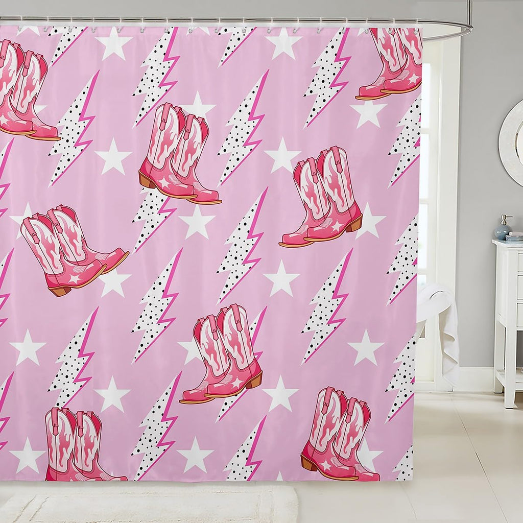 Cute Bathroom Curtains -  Waterproof Curtains, 12 Hooks Suits