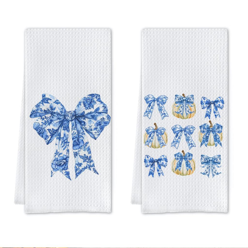 Lace Bow Dish Towels,Tea Towel, Bathroom Decor 16 X 24 Set of 2