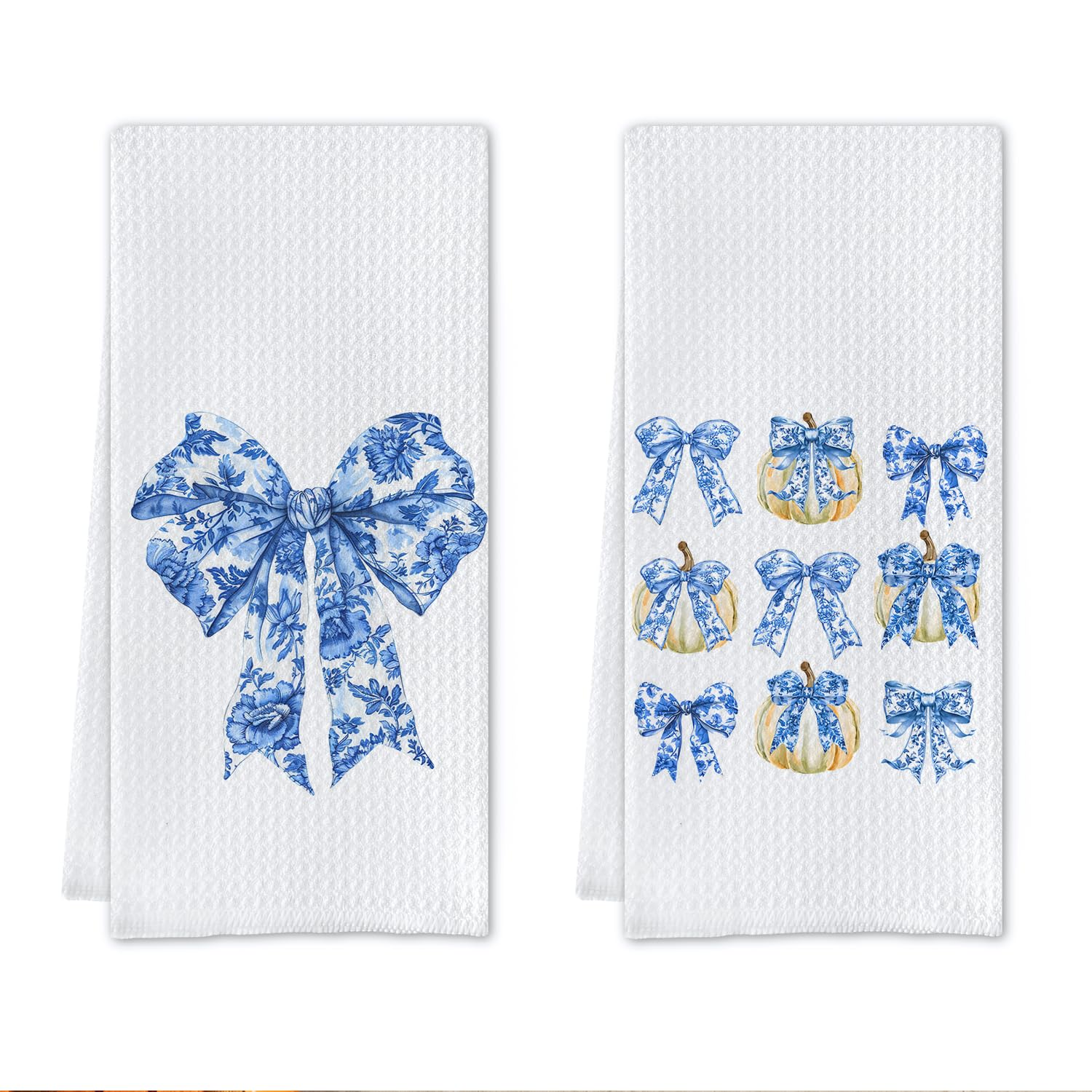 Lace Bow Dish Towels,Tea Towel, Bathroom Decor 16 X 24 Set of 2