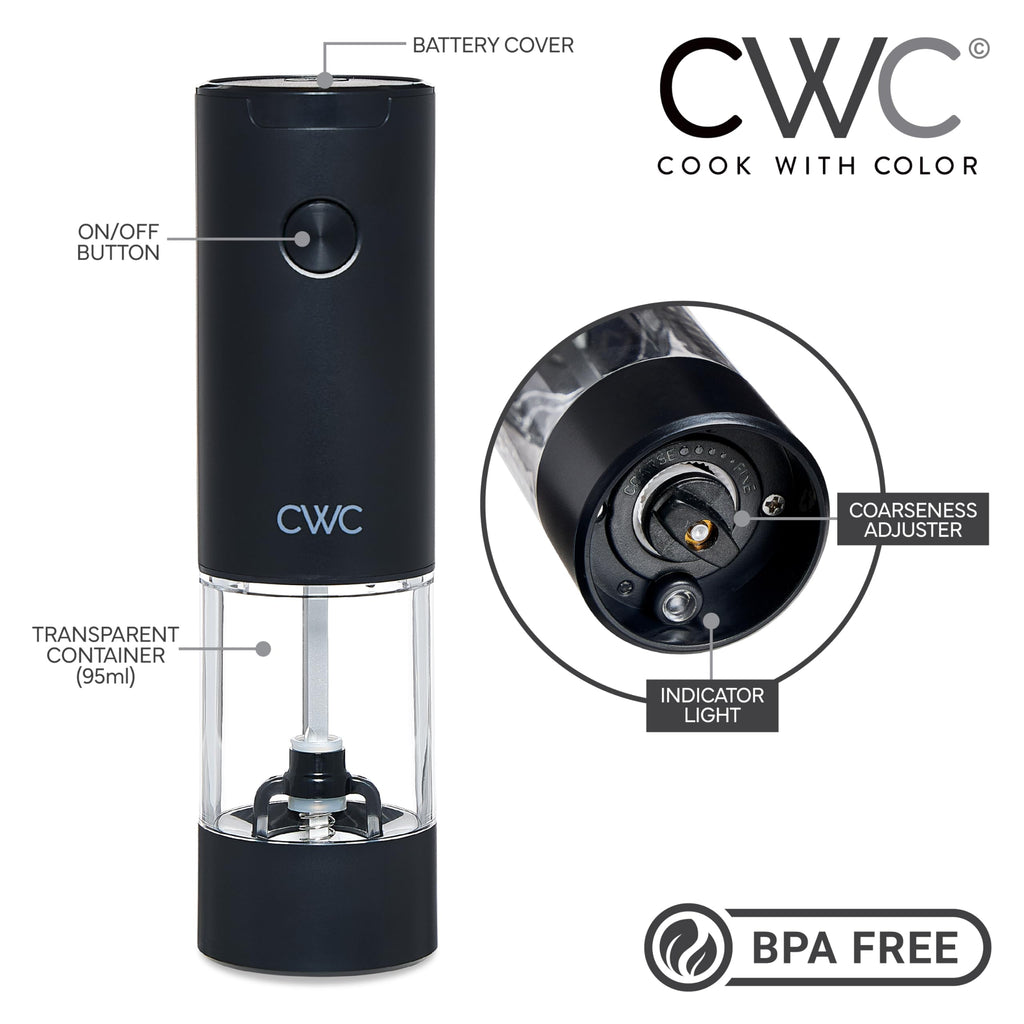 Electric Pepper & Salt Shaker Set of 2 Grinders