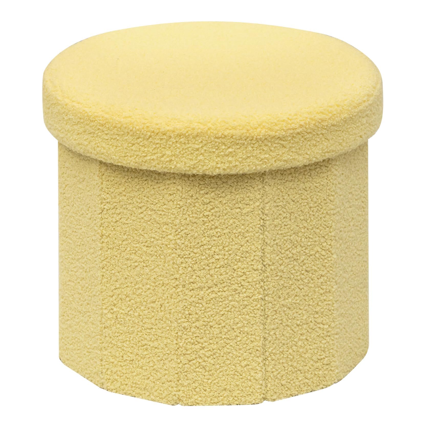 Flower-Shaped Storage Ottoman â€?Boucle Footstool & Seat for Living Room & Dorm