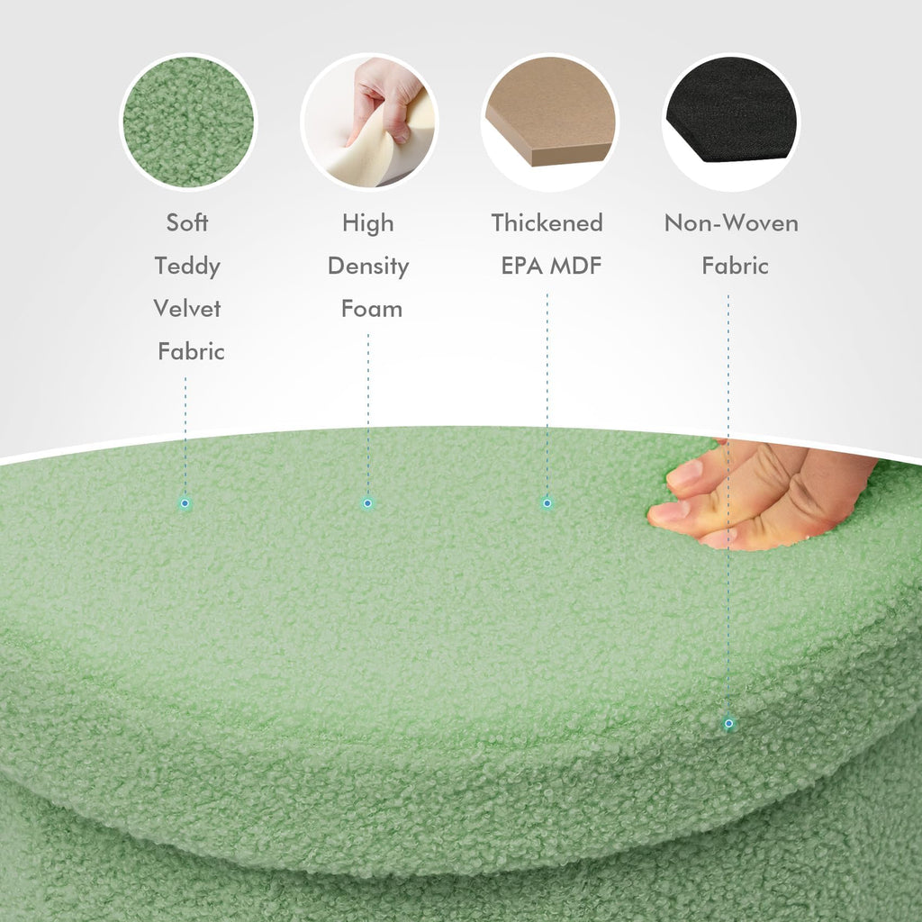 Flower-Shaped Storage Ottoman â€?Boucle Footstool & Seat for Living Room & Dorm