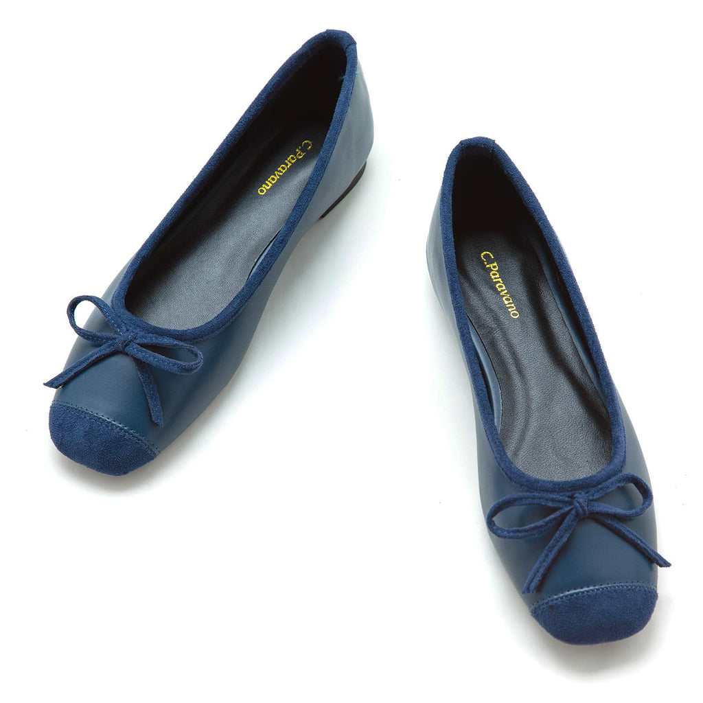 Women's Flats with Bowknot Casual Slip On Dress Shoes | Comfortable Square Toe Shoes