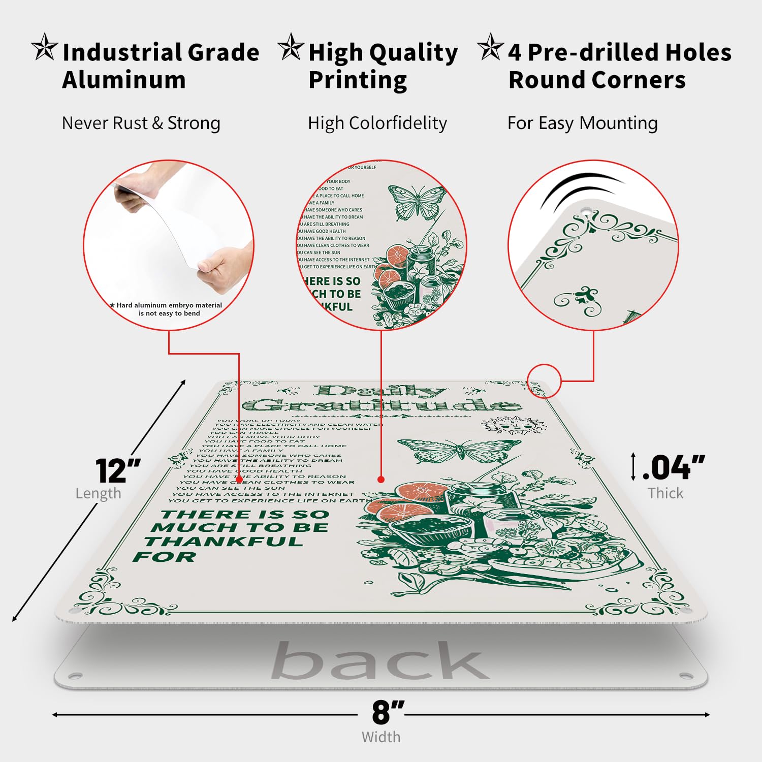 Room Decor Aesthetic A Few Daily Affirmations Motivational Wall Art, 8X12 Inches