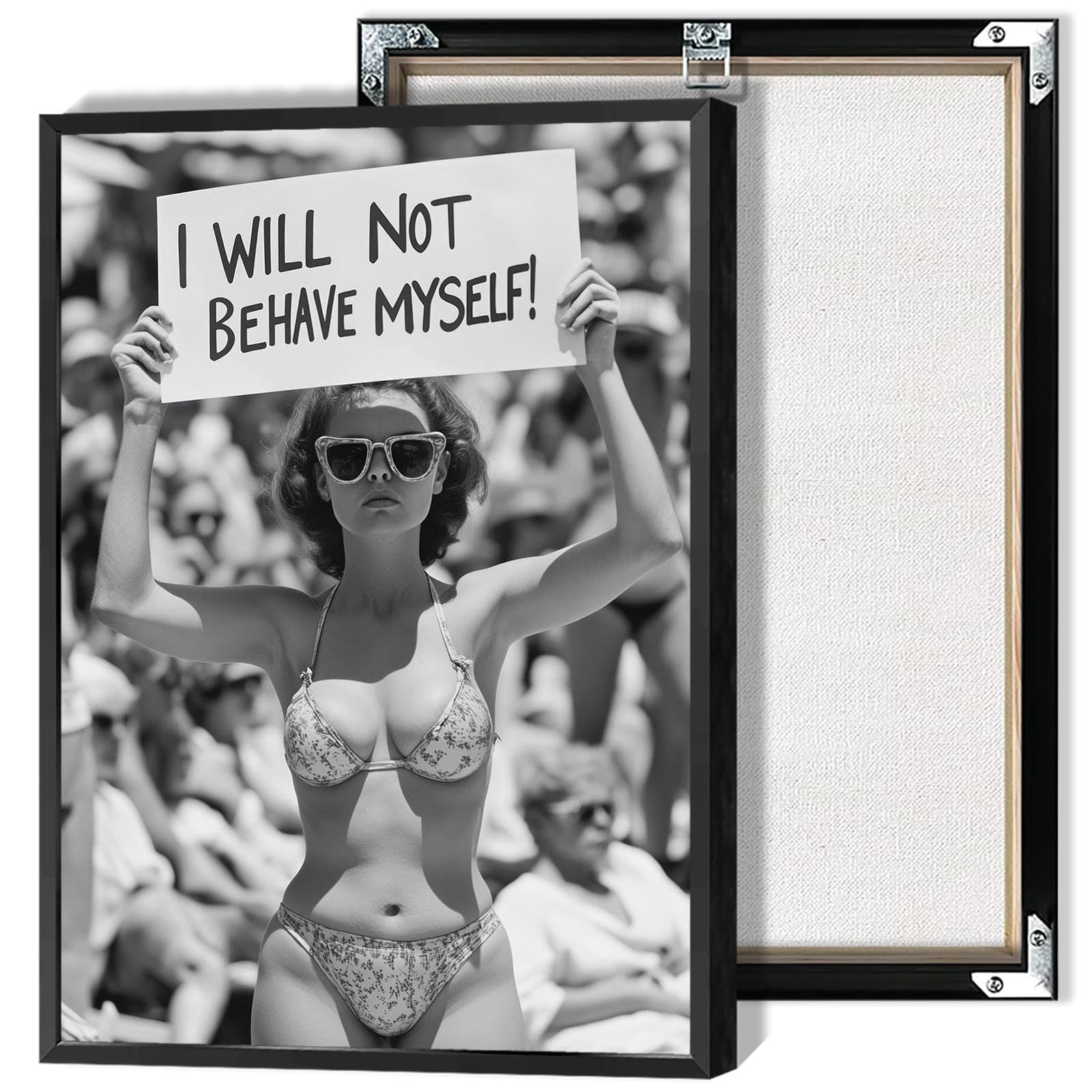 Vintage Feminine Poster Wall Art Funky Unique Home Decor