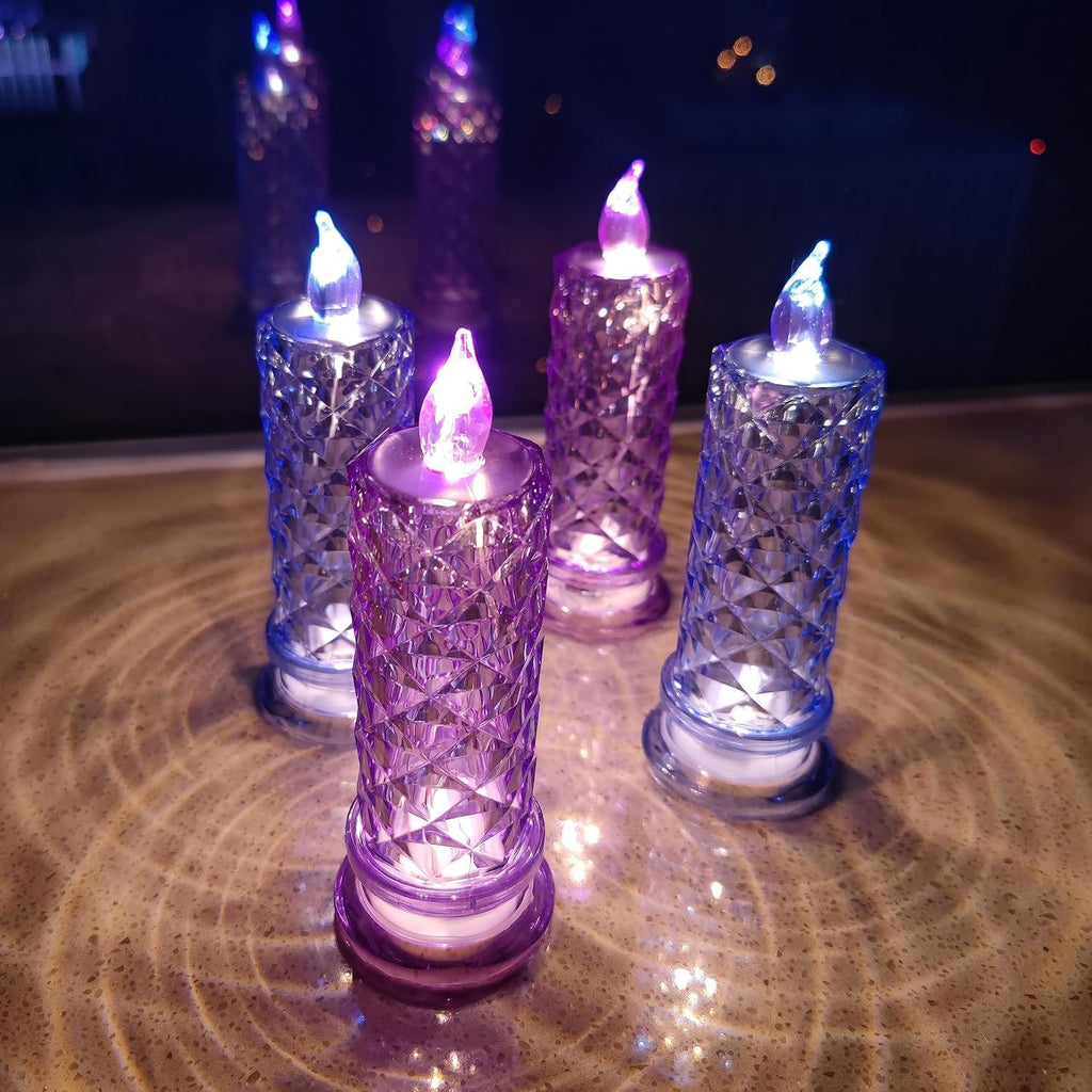 Shadow LED Flameless Candles - 4PCS Romantic Battery Operated Pillar Candles
