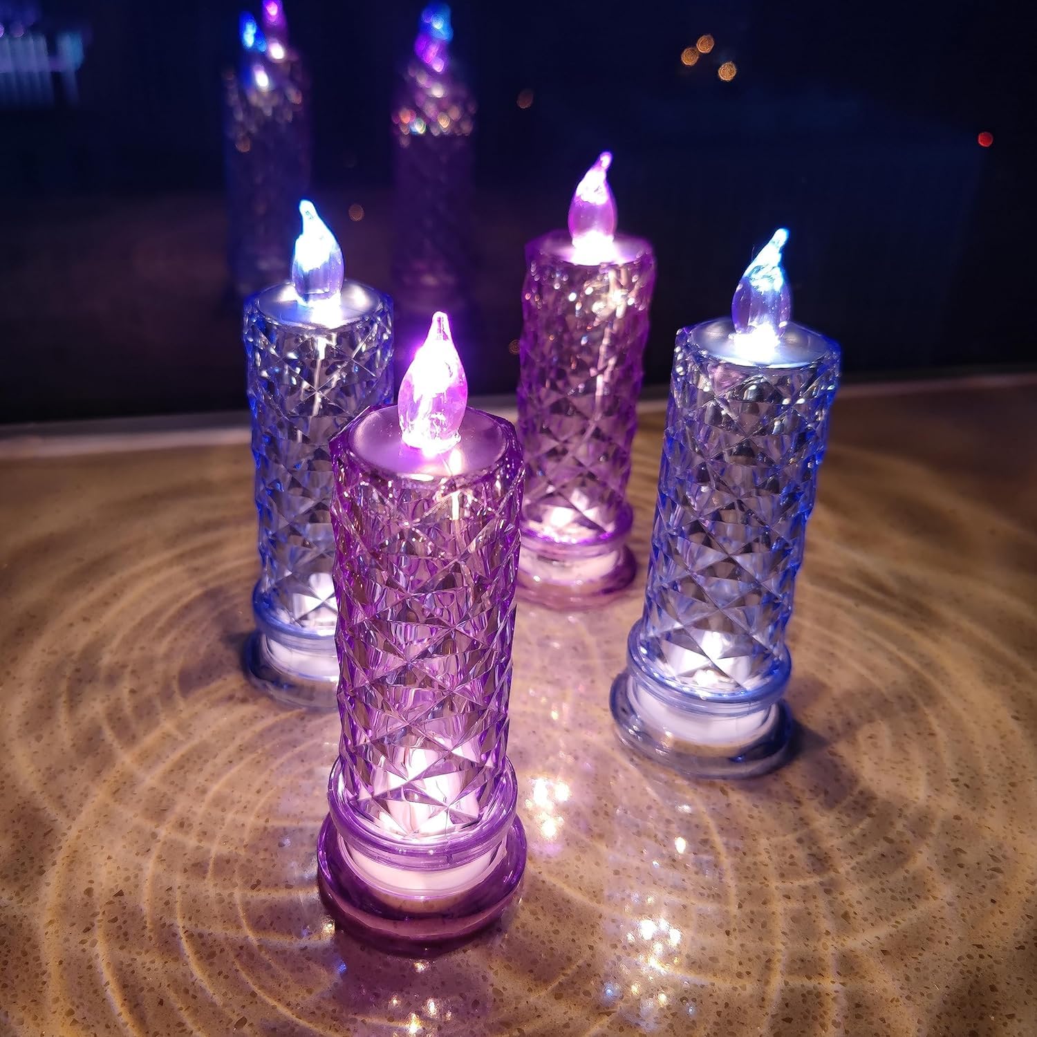 Shadow LED Flameless Candles - 4PCS Romantic Battery Operated Pillar Candles
