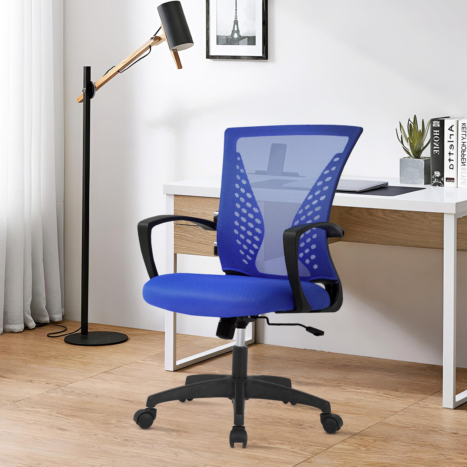 Mesh Desk Chair Ergonomic Computer Chair with Lumbar Support Armrest Mid Back 360 Degree Rolling Swivel Adjustable Height