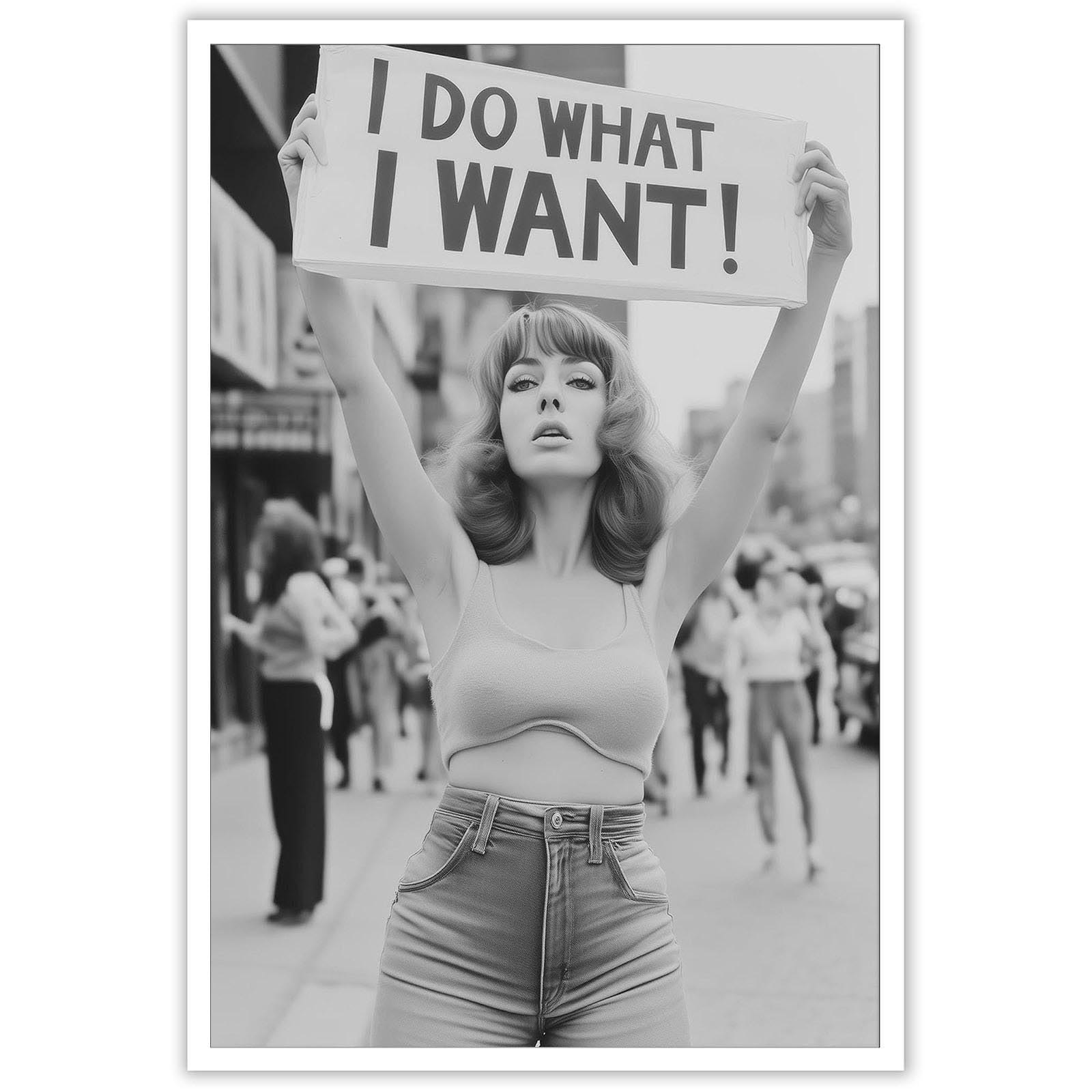 Vintage Feminine Poster Wall Art Funky Unique Home Decor