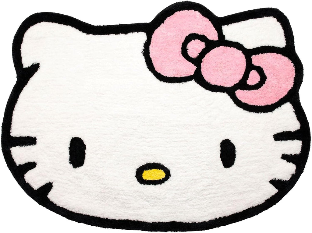 Hello Kitty Plush White Fluffy Accent Rug - 4 x 3 ft Area Rug for Bedroom or Living Room Decor