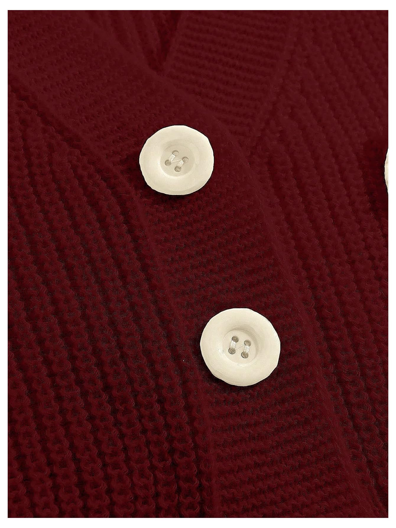 Women's Cute Bow Cardigan Sweater Long Sleeve V Neck Button Down Pullover Top