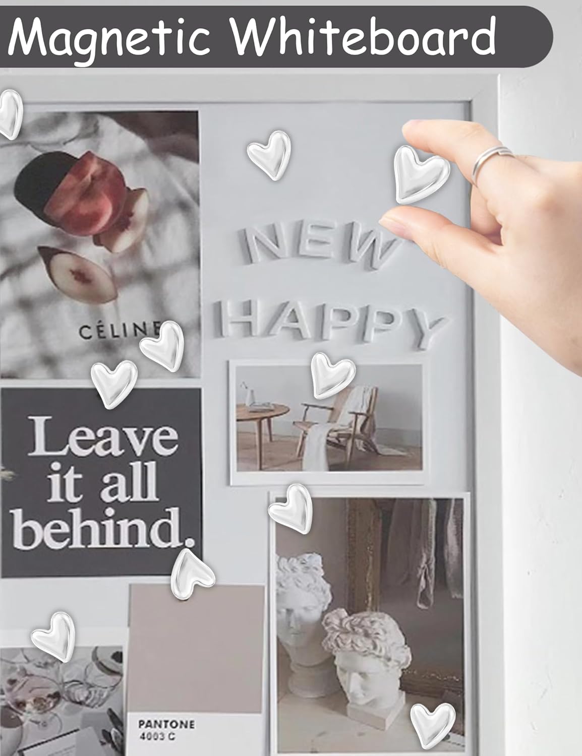 New 24PCS Fridge Magnets Cute Love Heart Refrigerator Magnets, Decorative Magnets