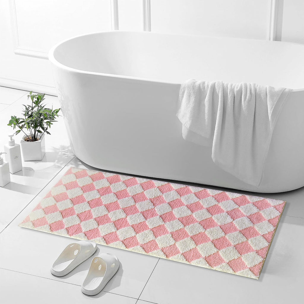 Cute Bath Mat for Bathroom Soft Super Absorbent Non Slip TPR Backing, Quick Drying, Machine Washable Bath