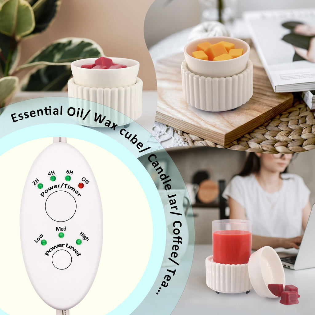 Ceramic Wax Melter 3-in-1 Candle Warmer for Scented Wax - Electric Fragrance Burner