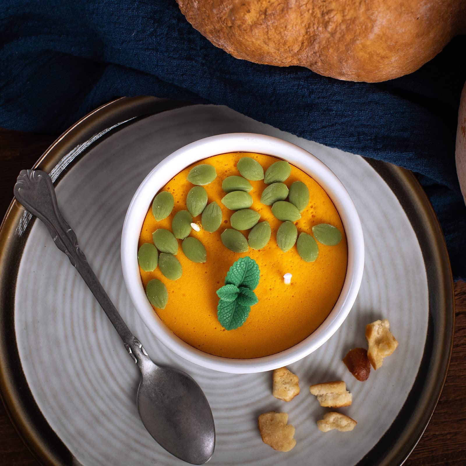 Cereal Bowl with Metal Spoon Scented Soy Candle