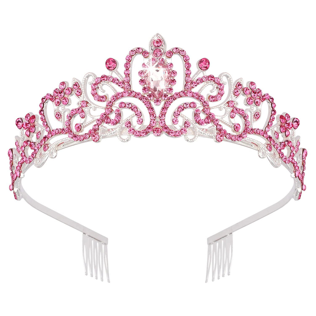 Princess Crystal Tiara Crown Headband Elegant Crown With Combs