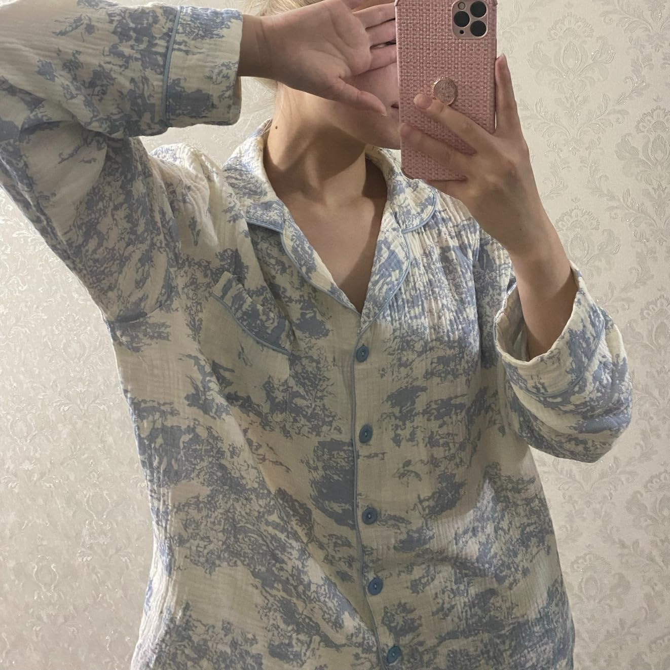 Women Linen Set Coquette Womens Pajamas Set - Old Money Aesthetic Lounge Sets