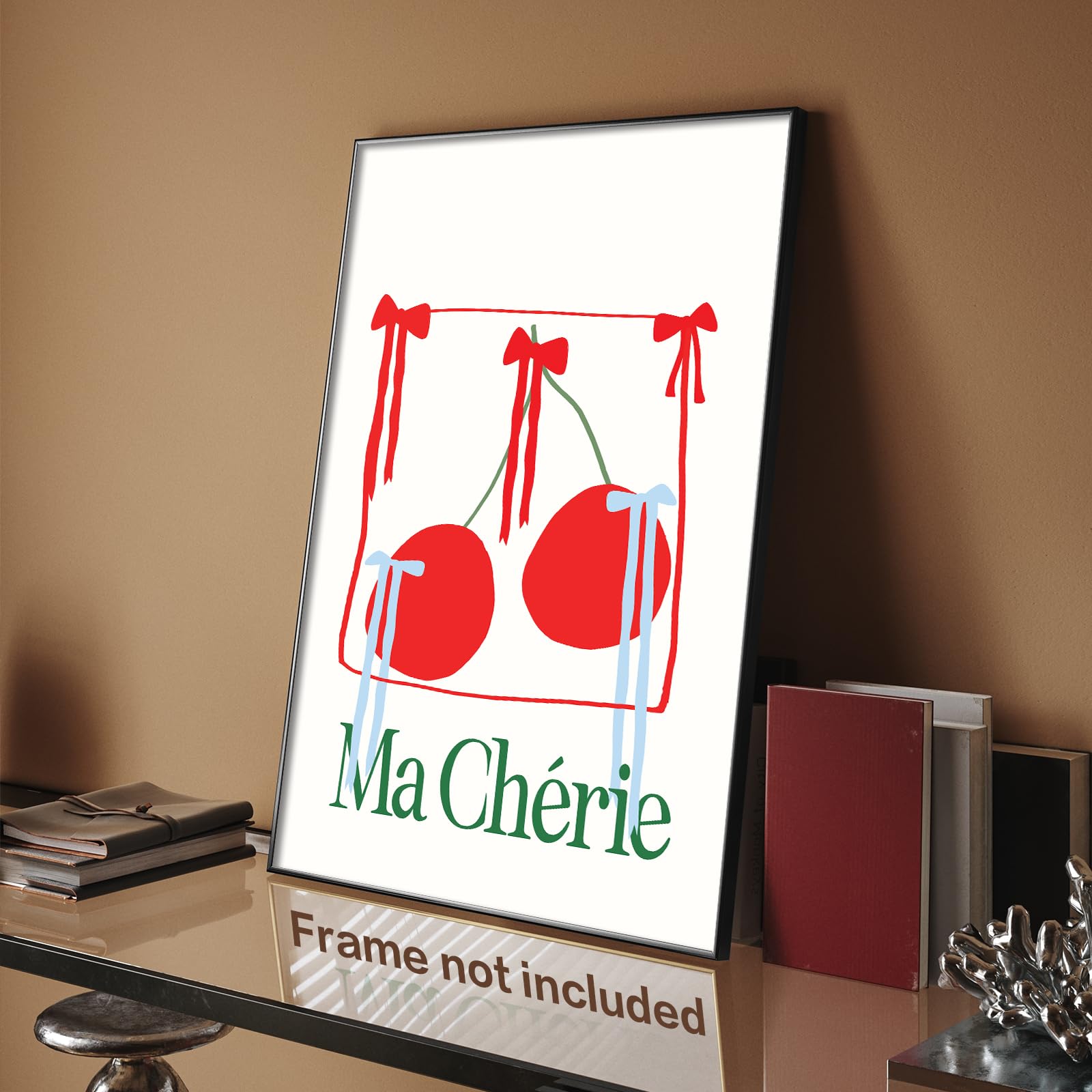 Coquette Bows Canvas Wall Art, Vintage Red Ribbon Bows Poster for Room Aesthetic, Laundry Day Room Prints