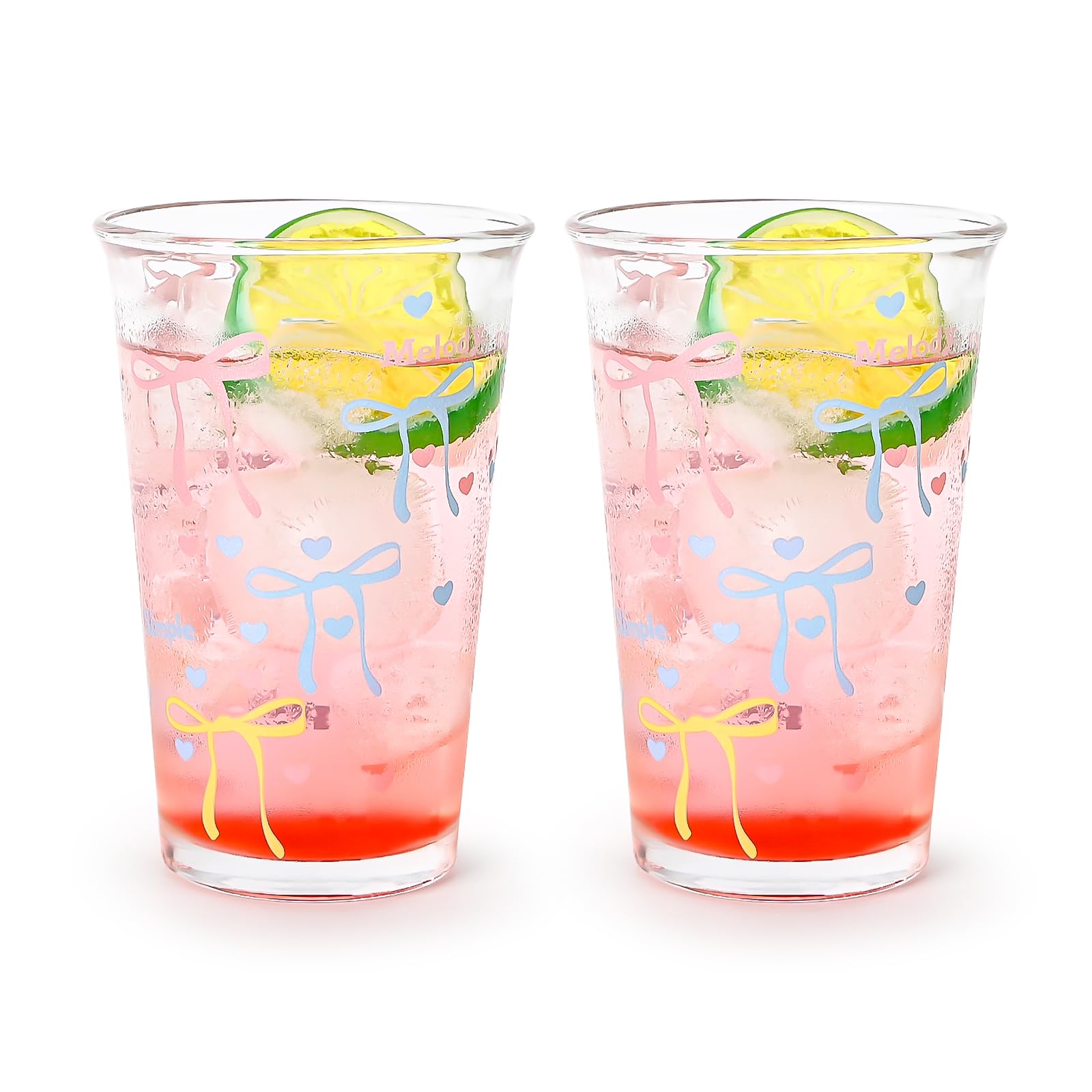 Colorful Bow Aesthetic Glassware Cups