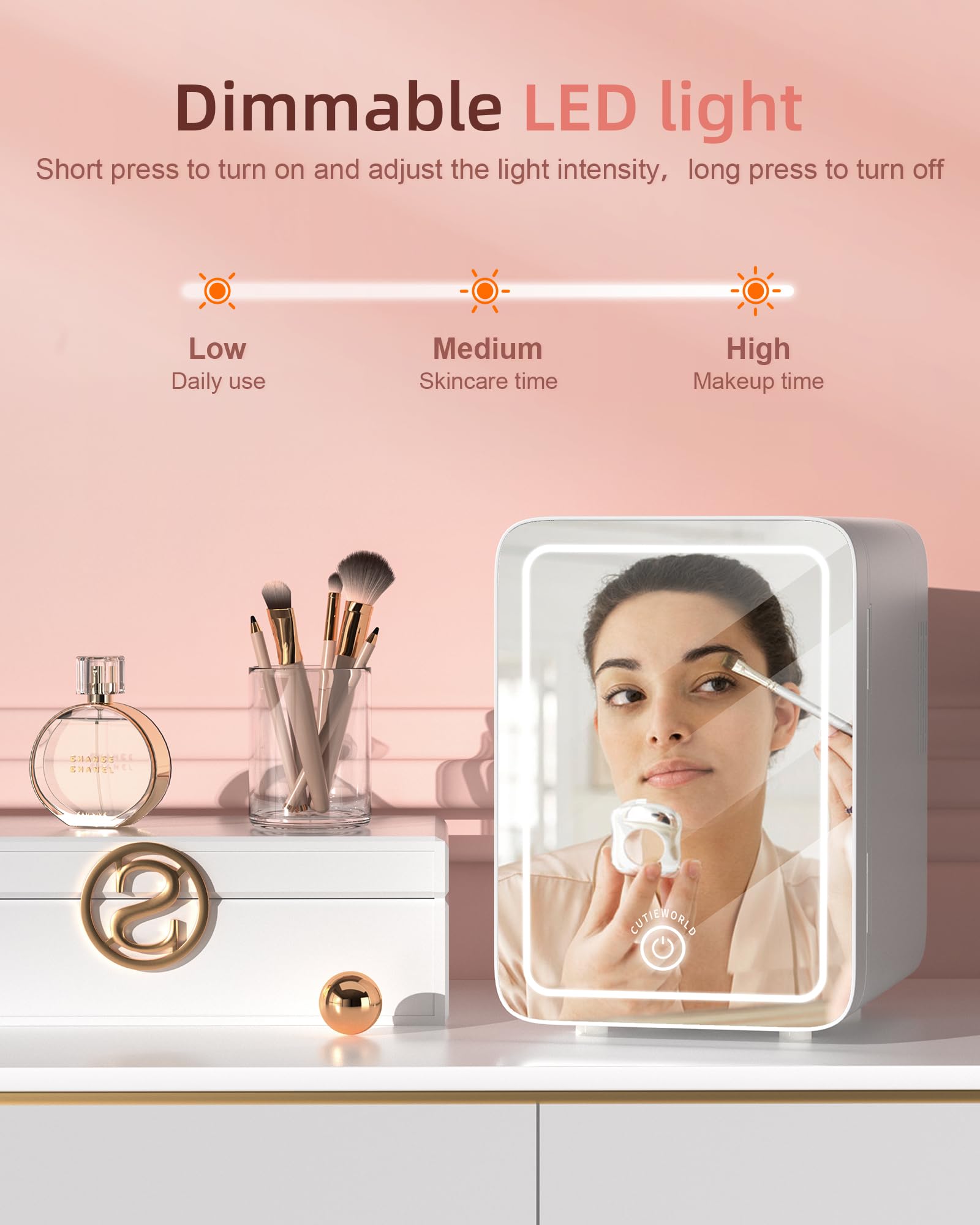 Skincare Fridge - Makeup Fridge for Refrigerating Skincare and Food, Mini Fridge Cooler and Warmer