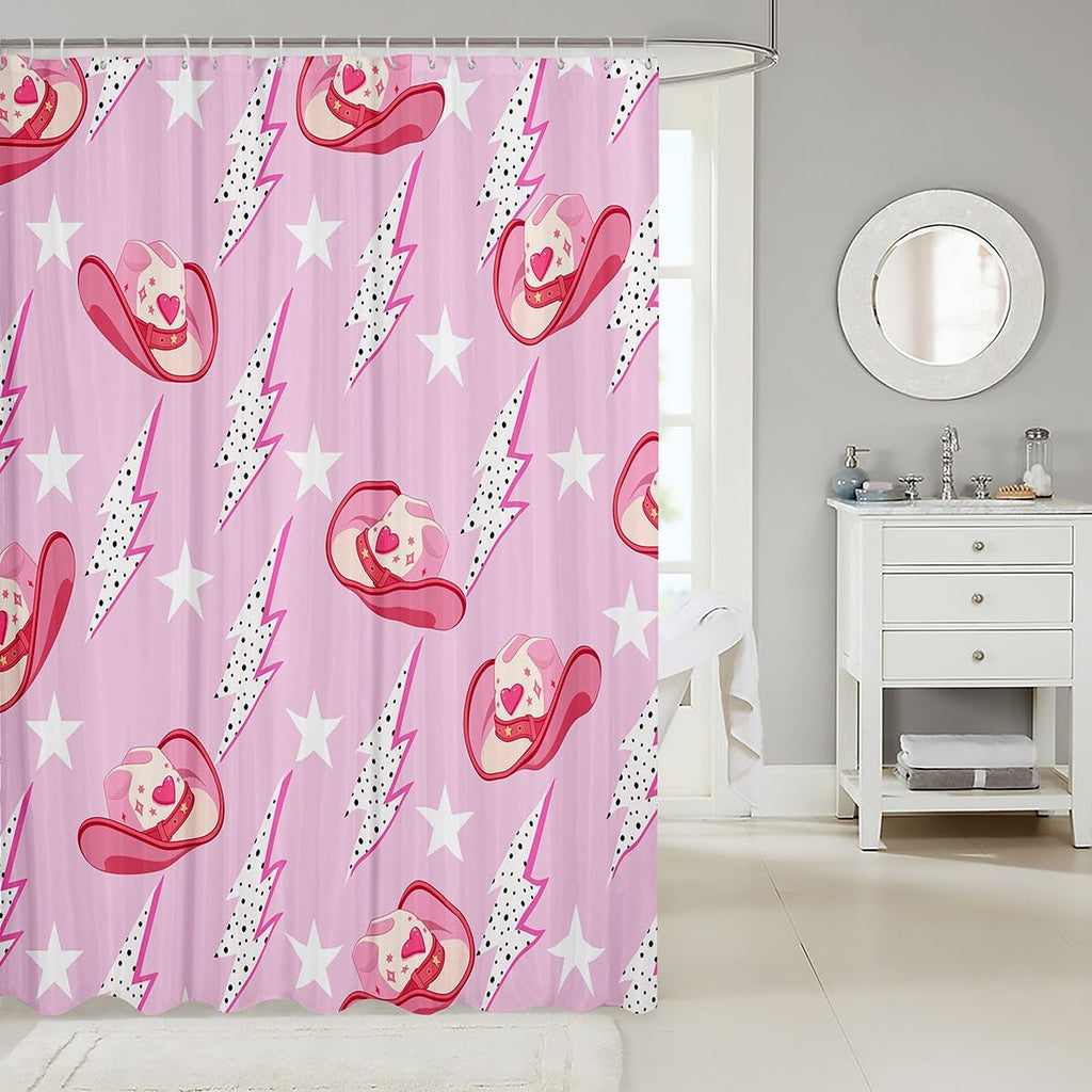 Cute Bathroom Curtains -  Waterproof Curtains, 12 Hooks Suits