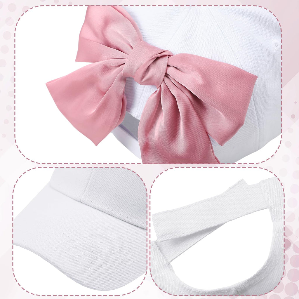 Coquette Bow-tie Summer Hat Ponytail Sun Hat Trucker Caps for Outdoor Sports Travel
