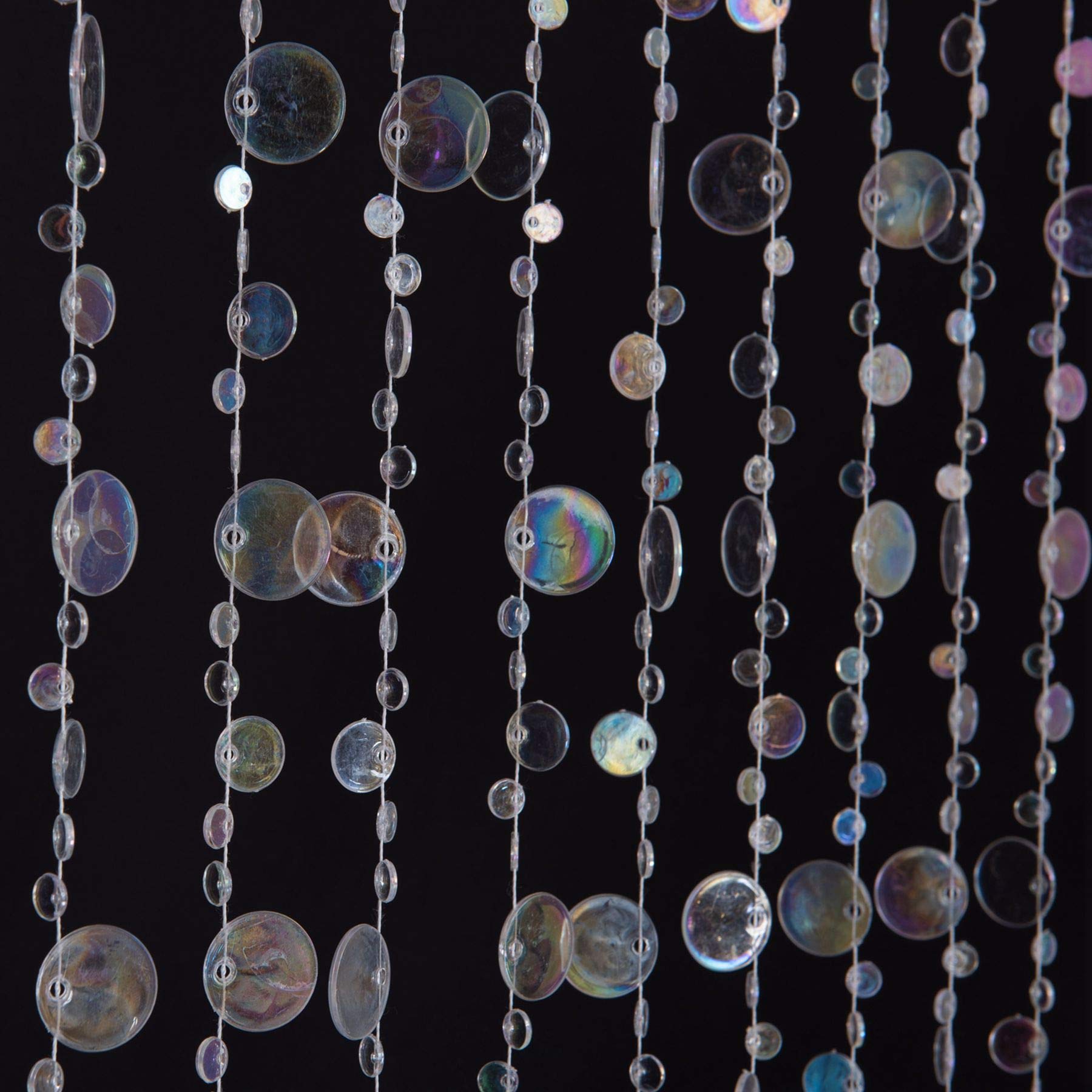 Iridescent Faux Crystal Acrylic Bubble Beaded Curtains for Doorway Room Divider Backdrop Decoration